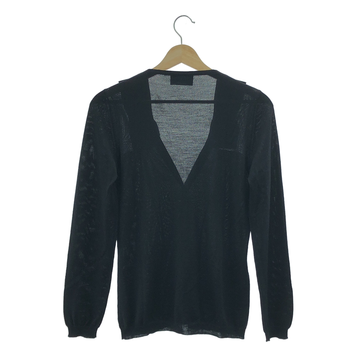 PRADA / プラダ ウール シルク リボン ニットカーディガン