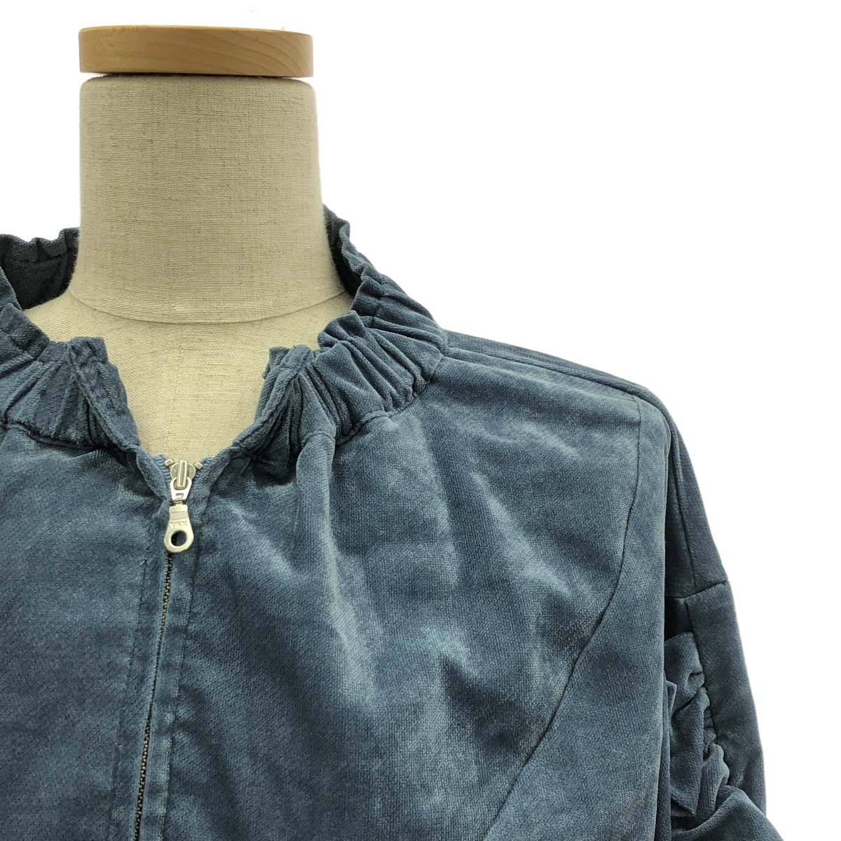 その他 ベロア 袖フリル ジップアップ ブルゾン