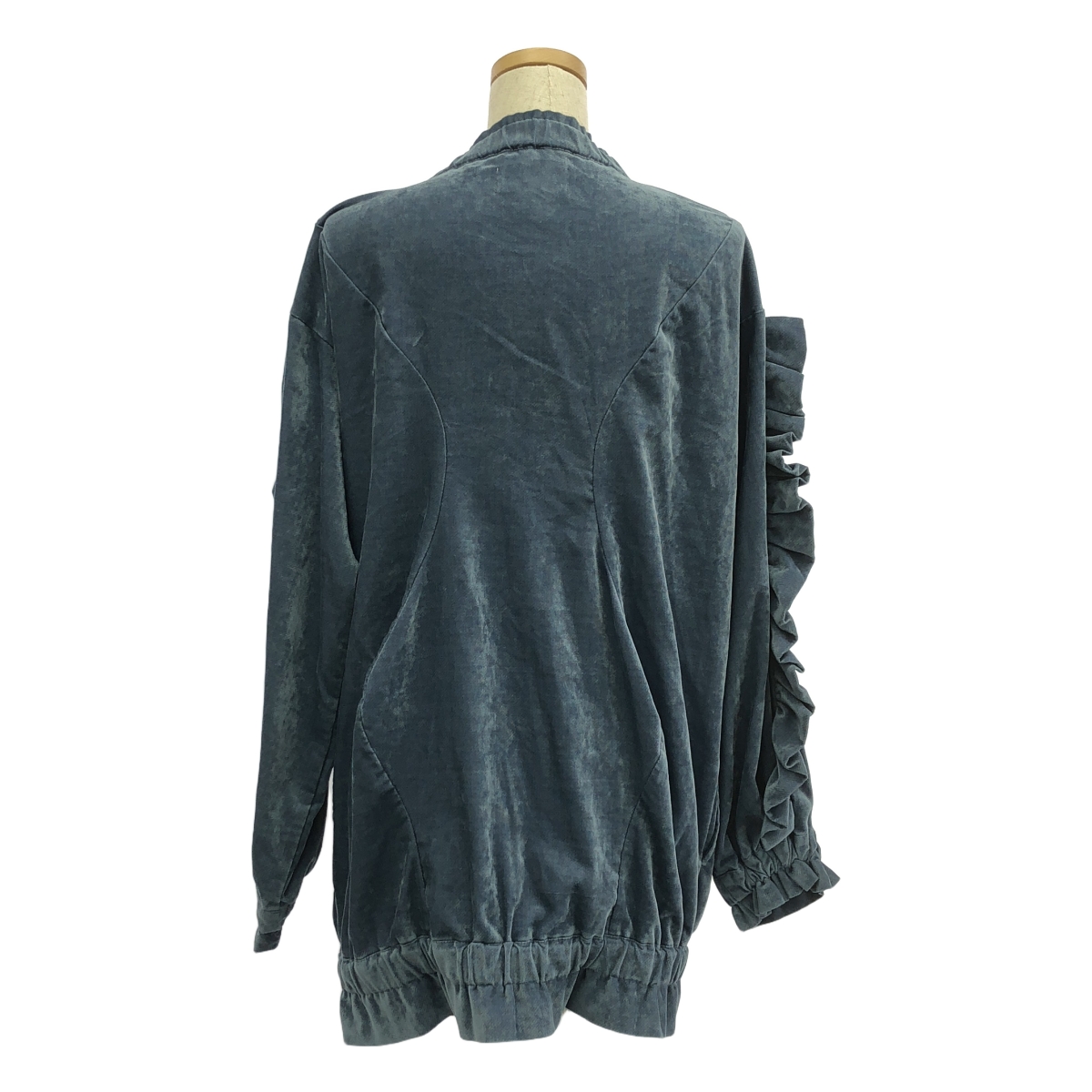 その他 ベロア 袖フリル ジップアップ ブルゾン