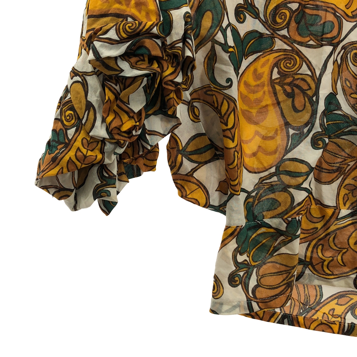 JUNYA WATANABE COMME des GARCONS / ジュンヤワタナベ コットン 総柄 フリルスリーブ ブラウス