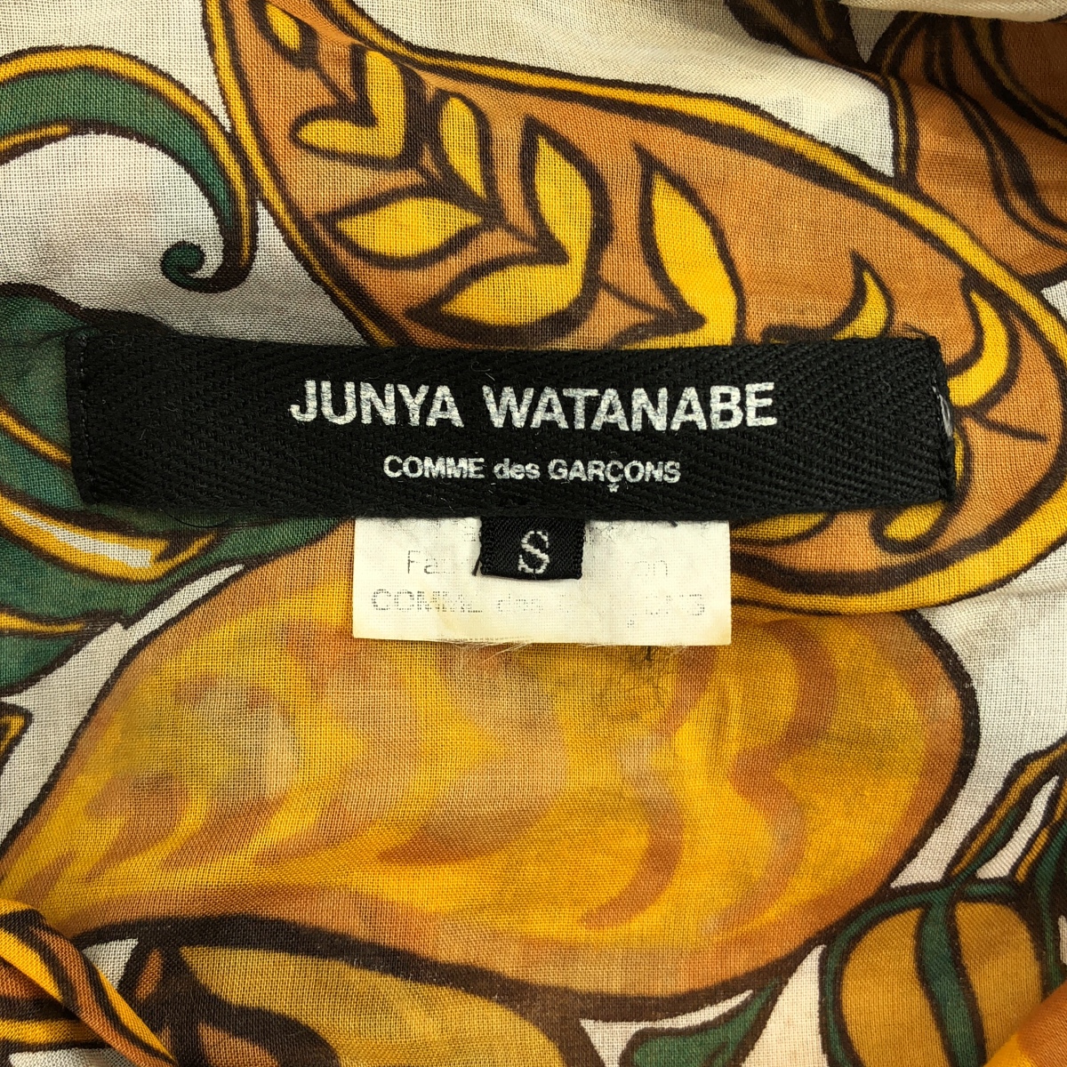 JUNYA WATANABE COMME des GARCONS / ジュンヤワタナベ コットン 総柄 フリルスリーブ ブラウス