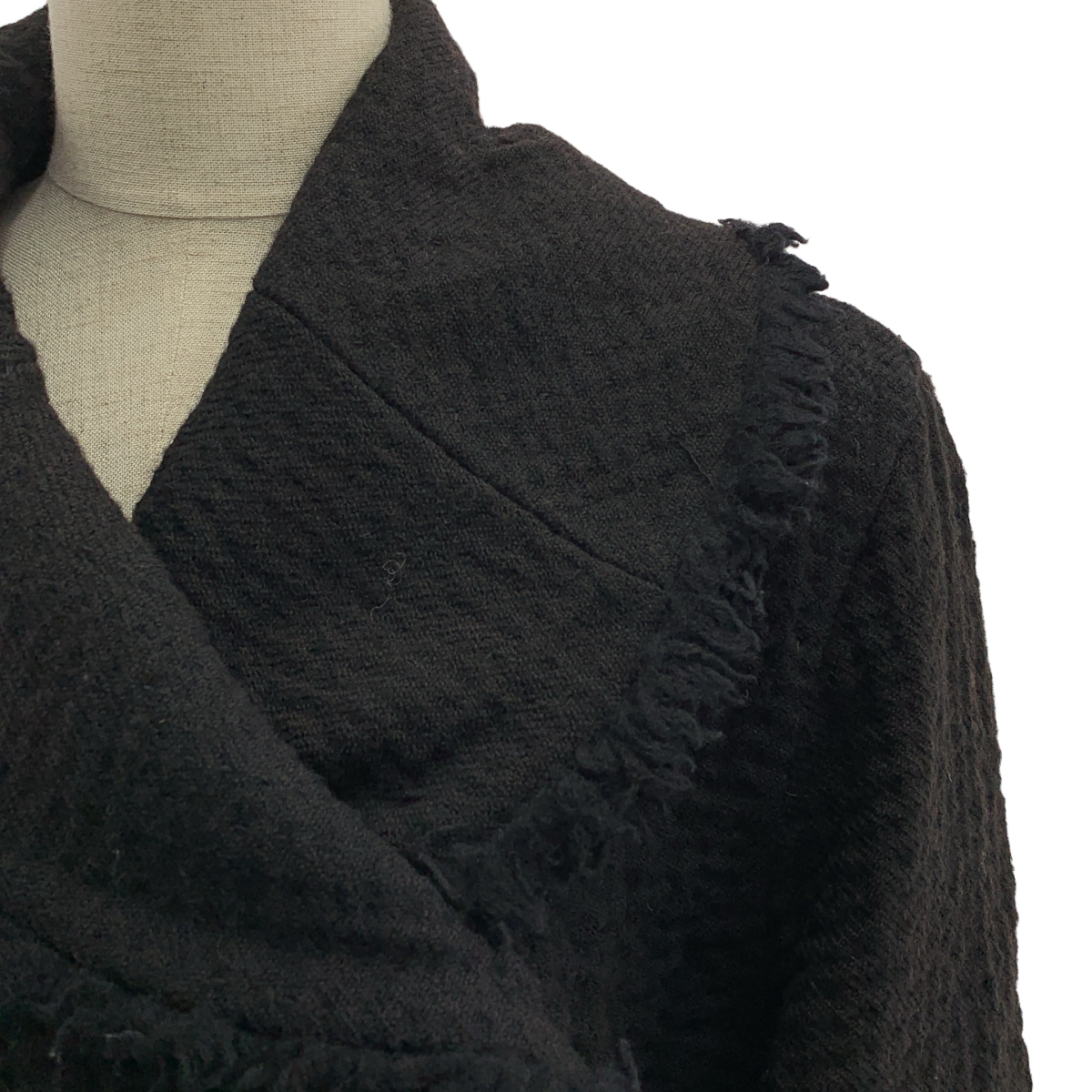 HaaT ISSEY MIYAKE / ハートイッセイミヤケ ウール 刺し子 フリンジ ロング コート