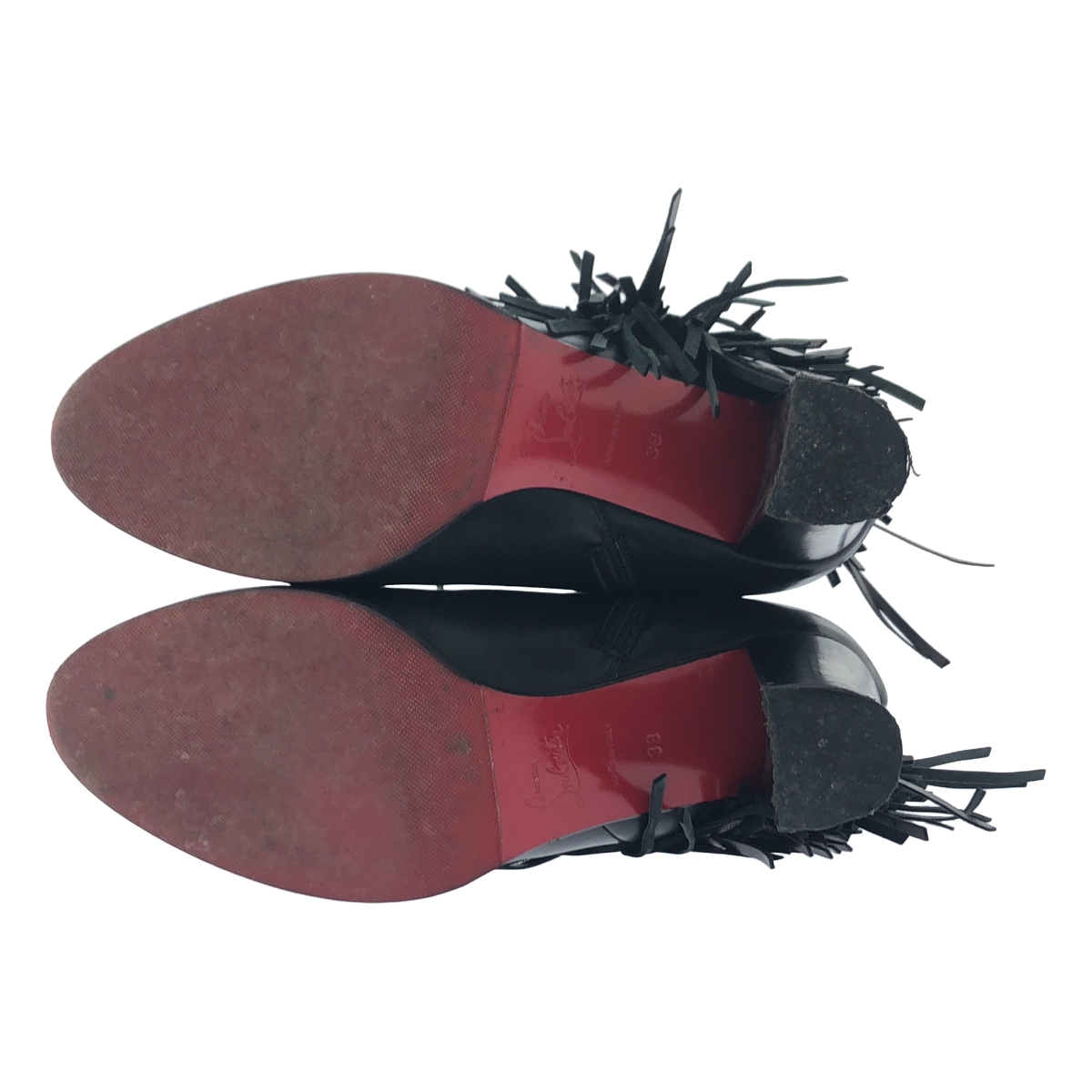Christian Louboutin / クリスチャンルブタン フリンジ レザー ショートブーツ