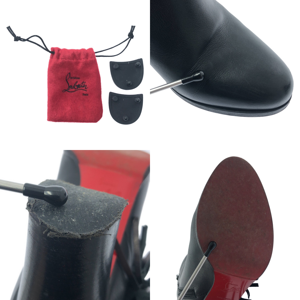 Christian Louboutin / クリスチャンルブタン フリンジ レザー ショートブーツ