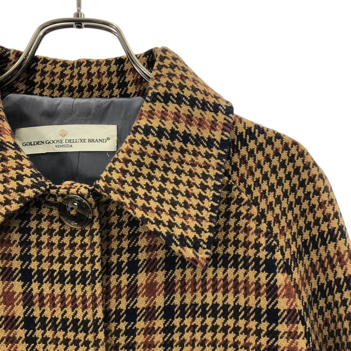 GOLDEN GOOSE / ゴールデングース ウール ラグランスリーブ チェック コート