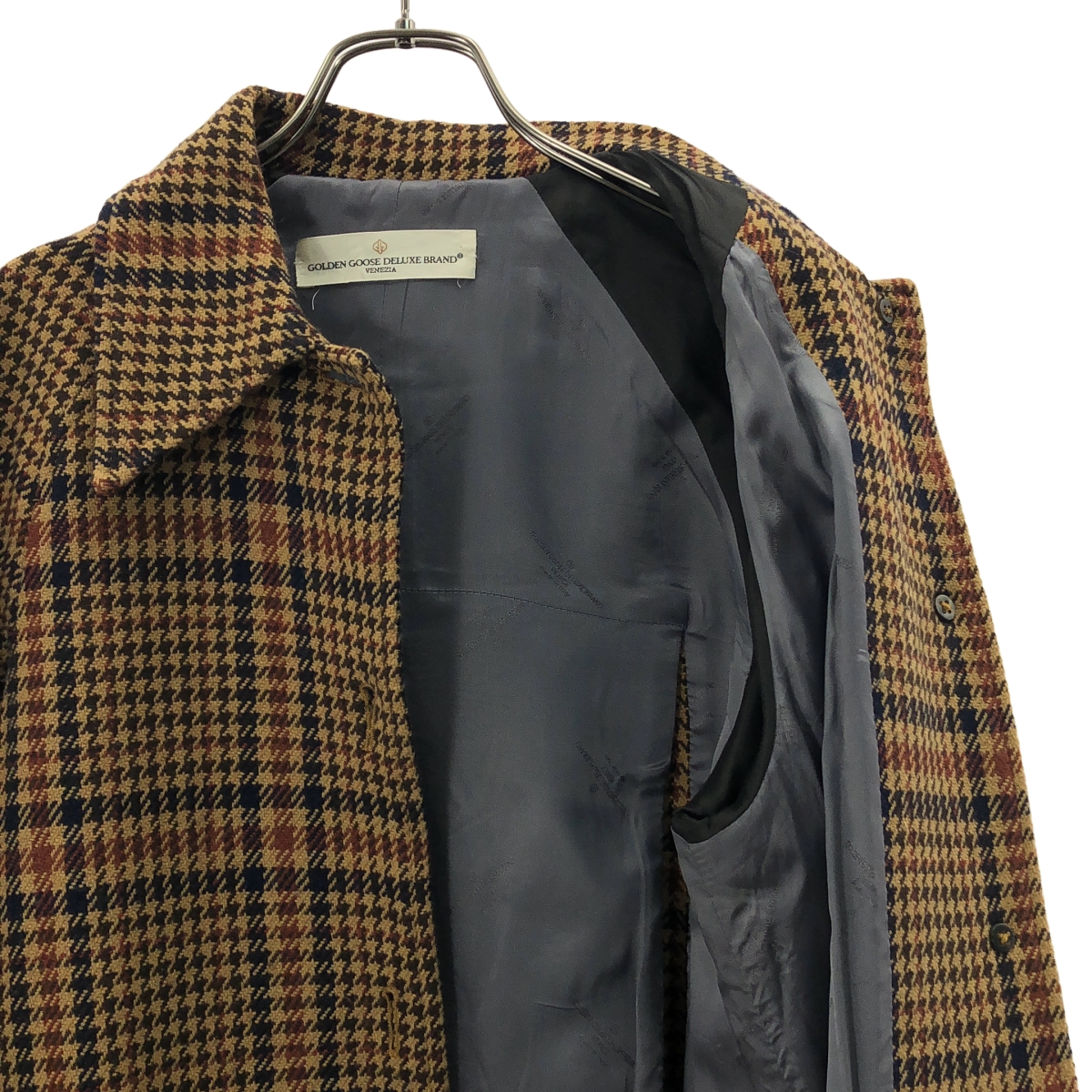 GOLDEN GOOSE / ゴールデングース ウール ラグランスリーブ チェック コート