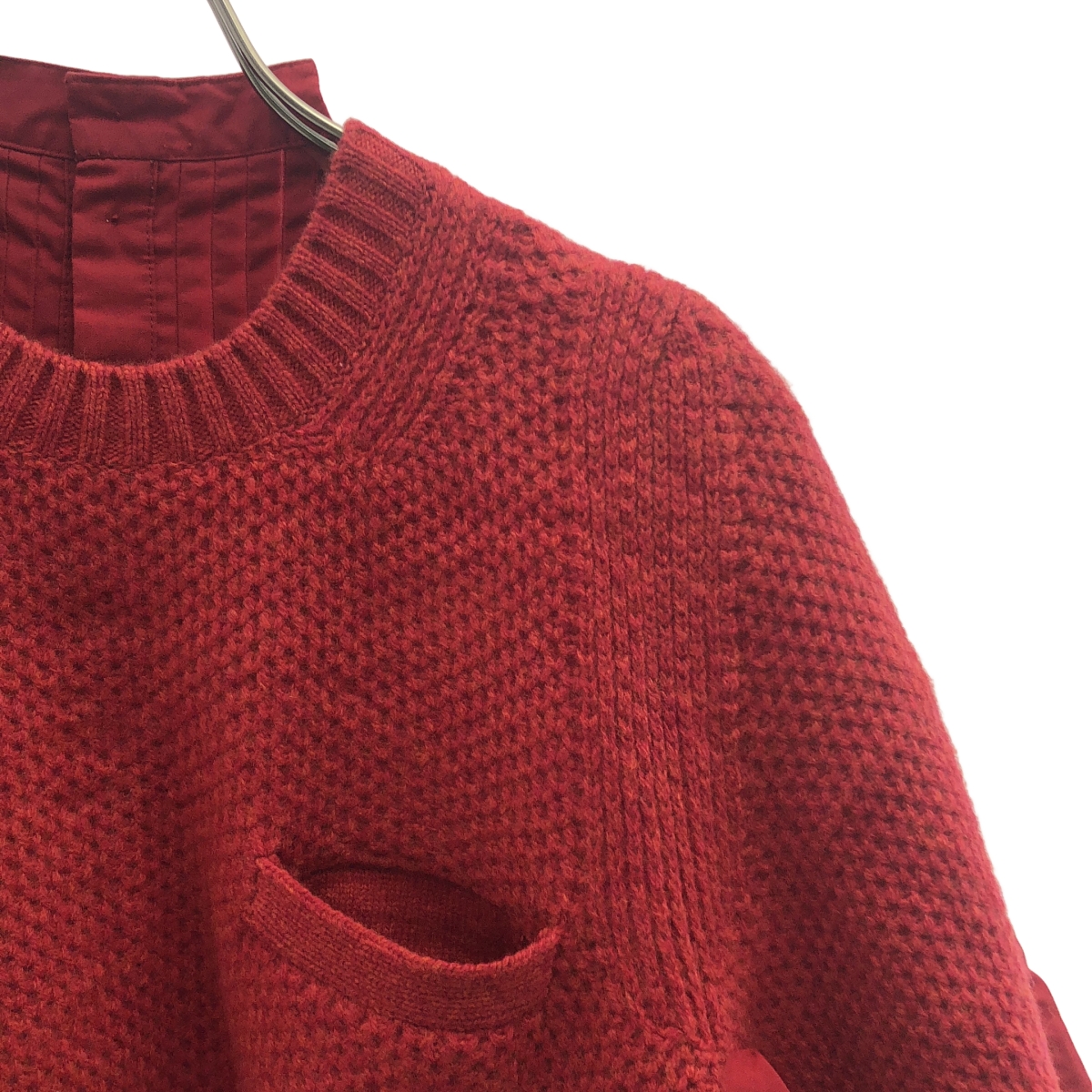 sacai / サカイ 異素材切替 バックプリーツ ドッキング ニット