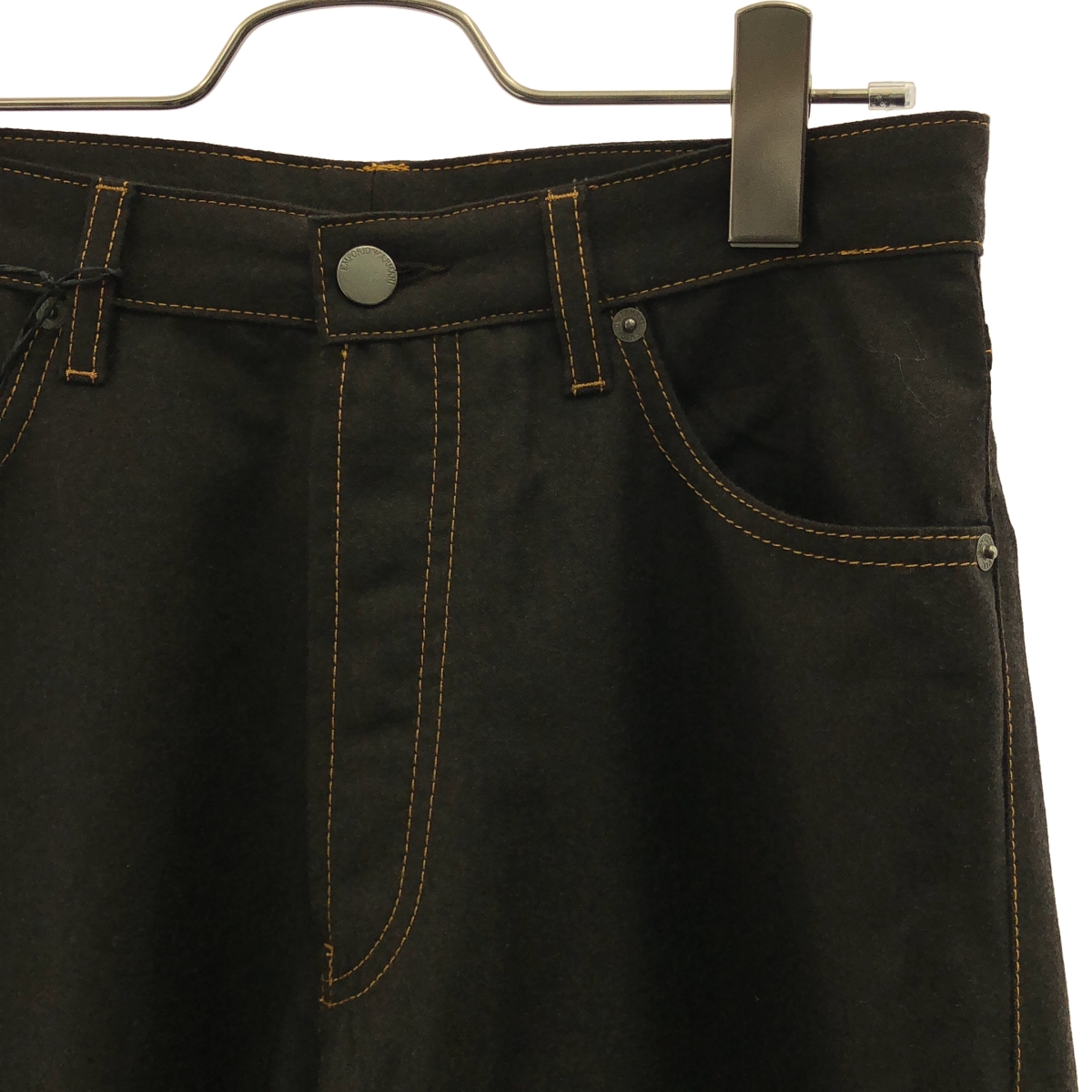 EMPORIO ARMANI / エンポリオアルマーニ ウール ロゴボタン スラックス パンツ