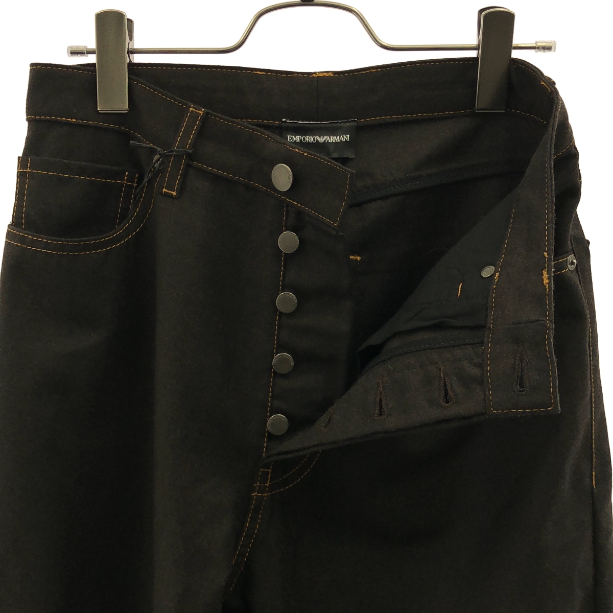 EMPORIO ARMANI / エンポリオアルマーニ ウール ロゴボタン スラックス パンツ