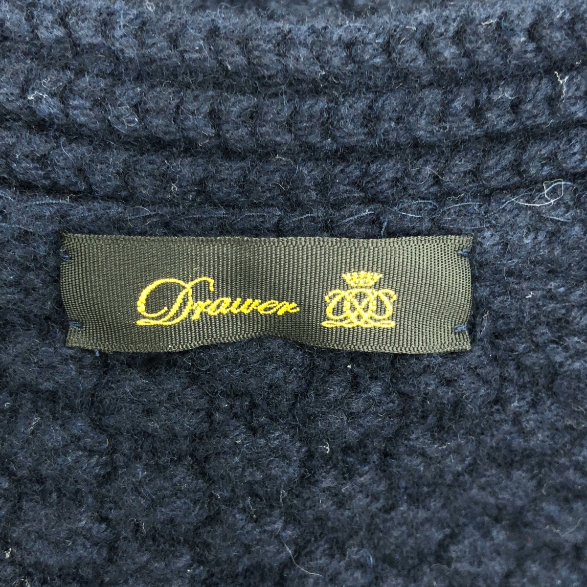 Drawer / ドゥロワー ウール カシミヤ ファースリーブ ケーブル アラン ニット カーディガン