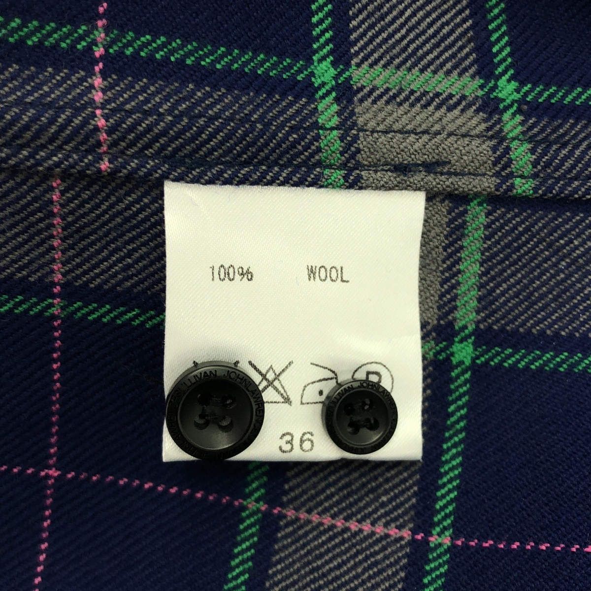 JOHN LAWRENCE SULLIVAN / ジョンローレンスサリバン マルチポケット チェック ウール 長袖 シャツ