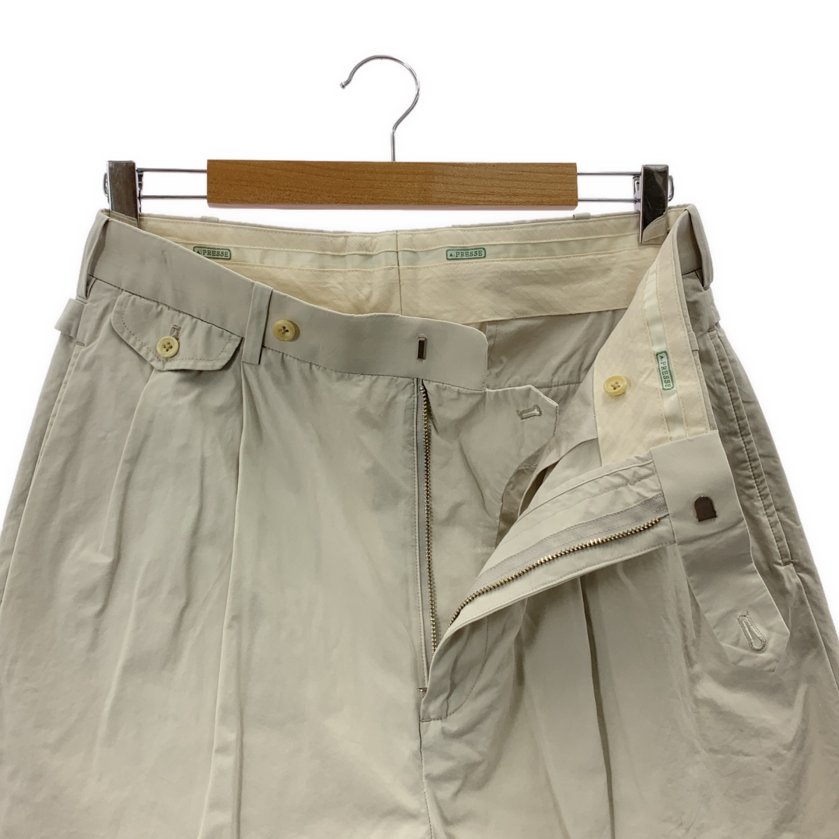 A.PRESSE / アプレッセ High Density Weather Cloth Trousers / 2タック ワイド スラックス パンツ