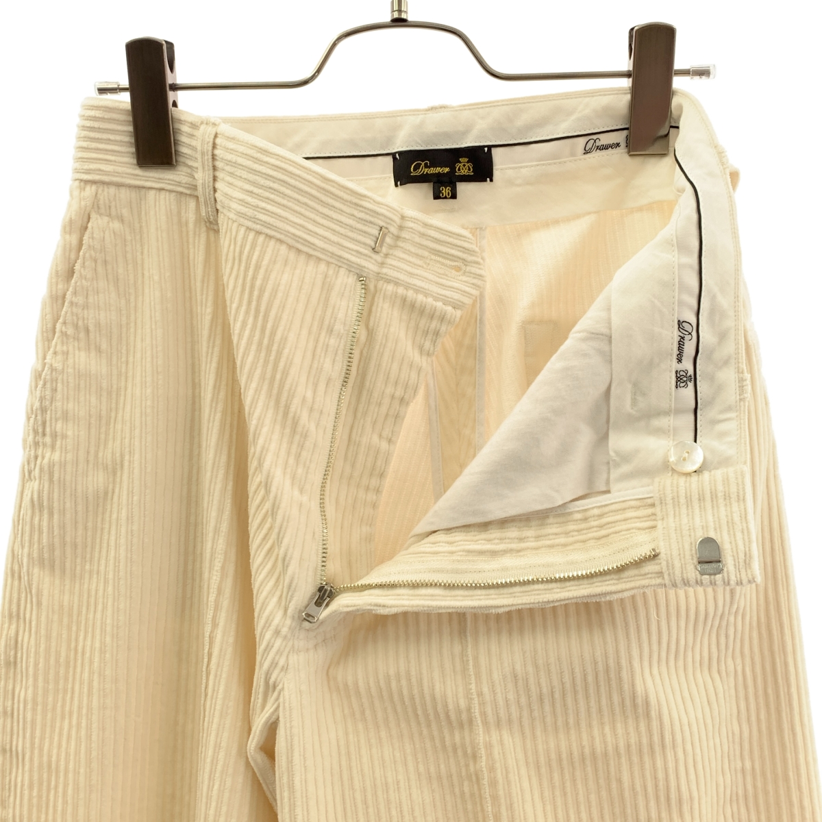 Drawer / ドゥロワー WINTER1 コーデュロイ フロントステッチ ワイドパンツ