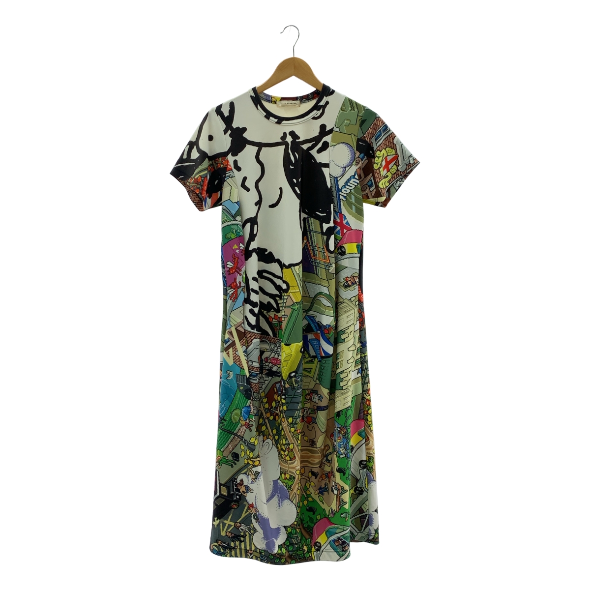 COMME des GARCONS / コムデギャルソン ポリエステル 総柄 プリント カットソー ワンピース