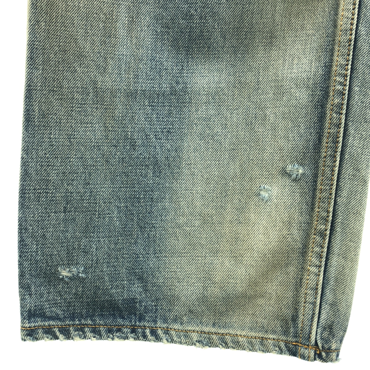 ANCELLM / アンセルム CRASH SELVEDGE DENIM STRAIGHT 5P PANTS ダメージ加工 デニム パンツ