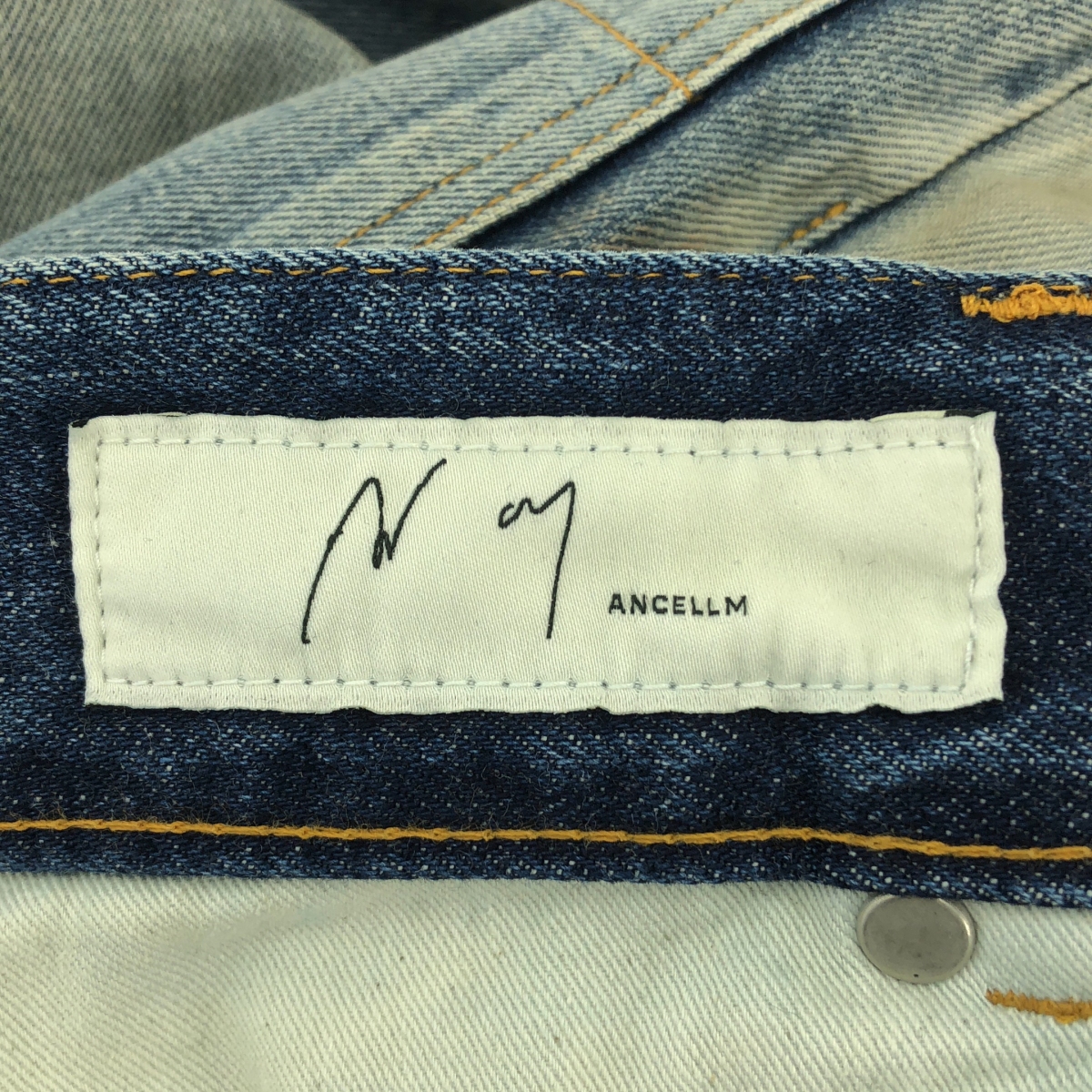 ANCELLM / アンセルム CRASH SELVEDGE DENIM STRAIGHT 5P PANTS ダメージ加工 デニム パンツ