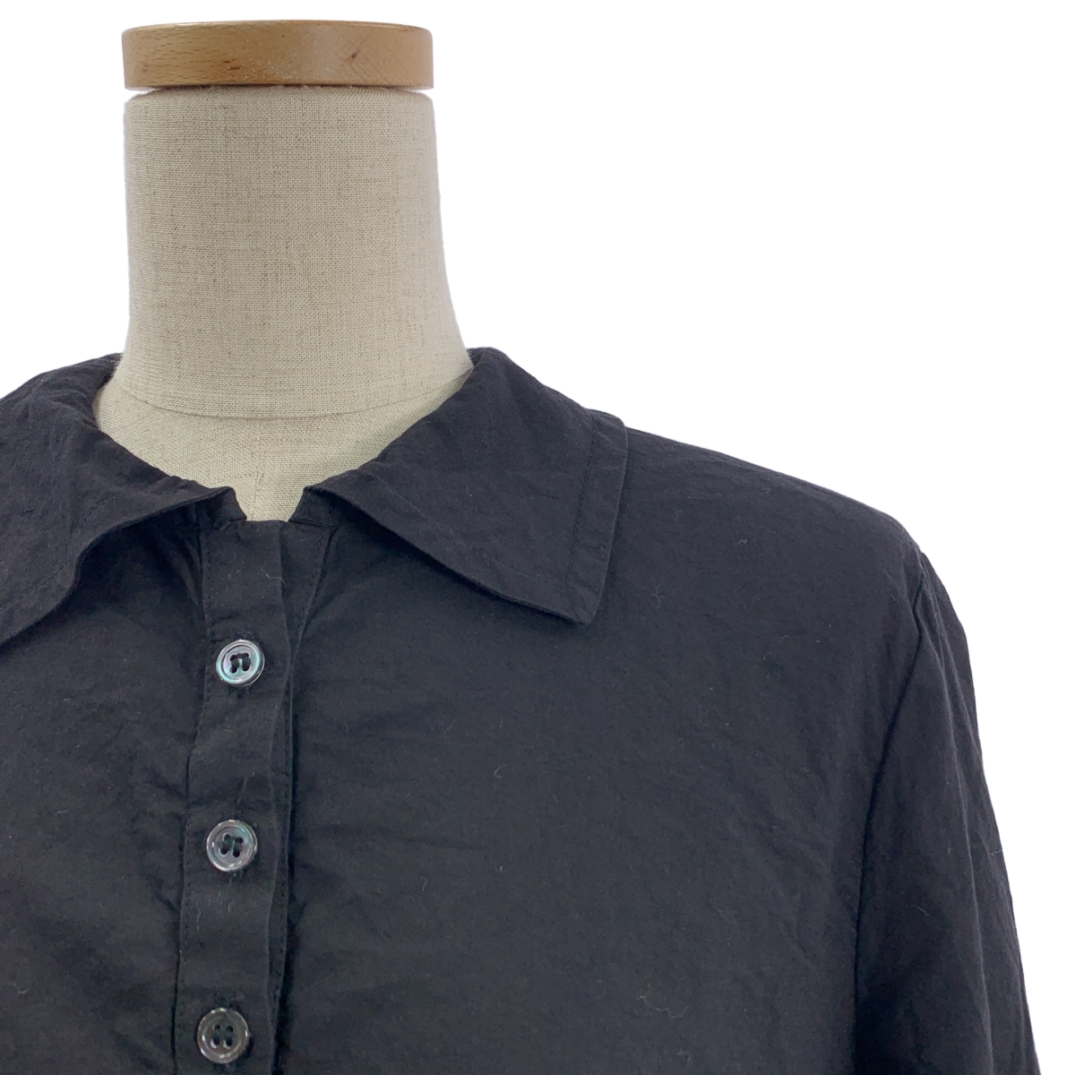 Paul Harnden / ポールハーデン tweed dress / 異素材 切替 ツイード シャツ ワンピース / 総裏地