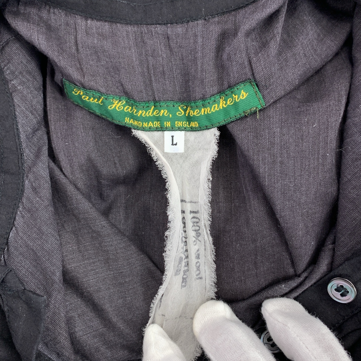 Paul Harnden / ポールハーデン tweed dress / 異素材 切替 ツイード シャツ ワンピース / 総裏地