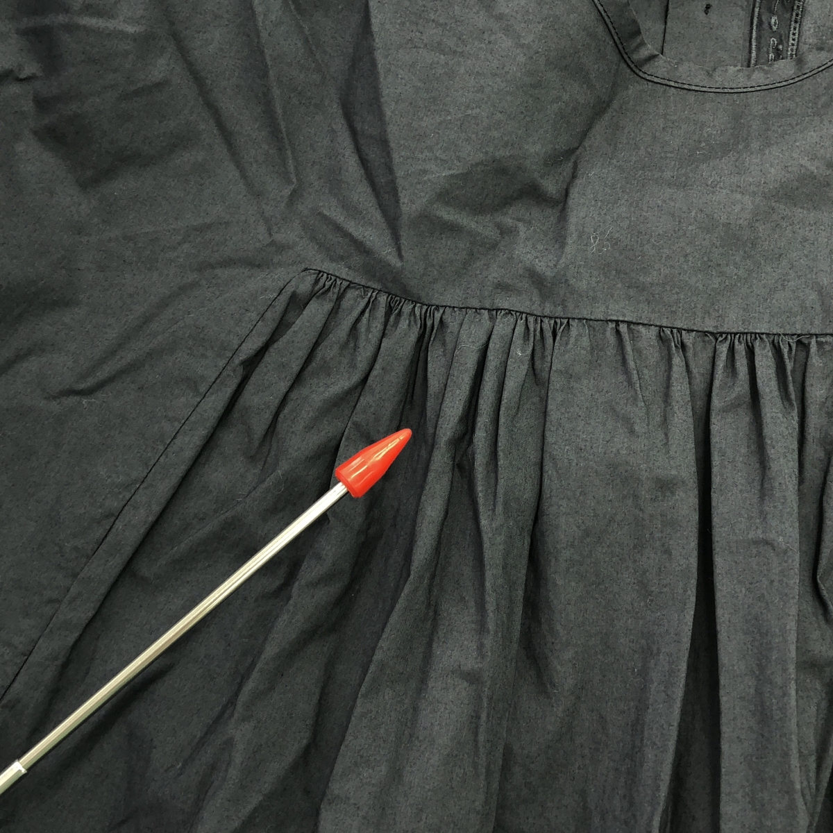 その他 切替 袖レース タック シャツ ワンピース