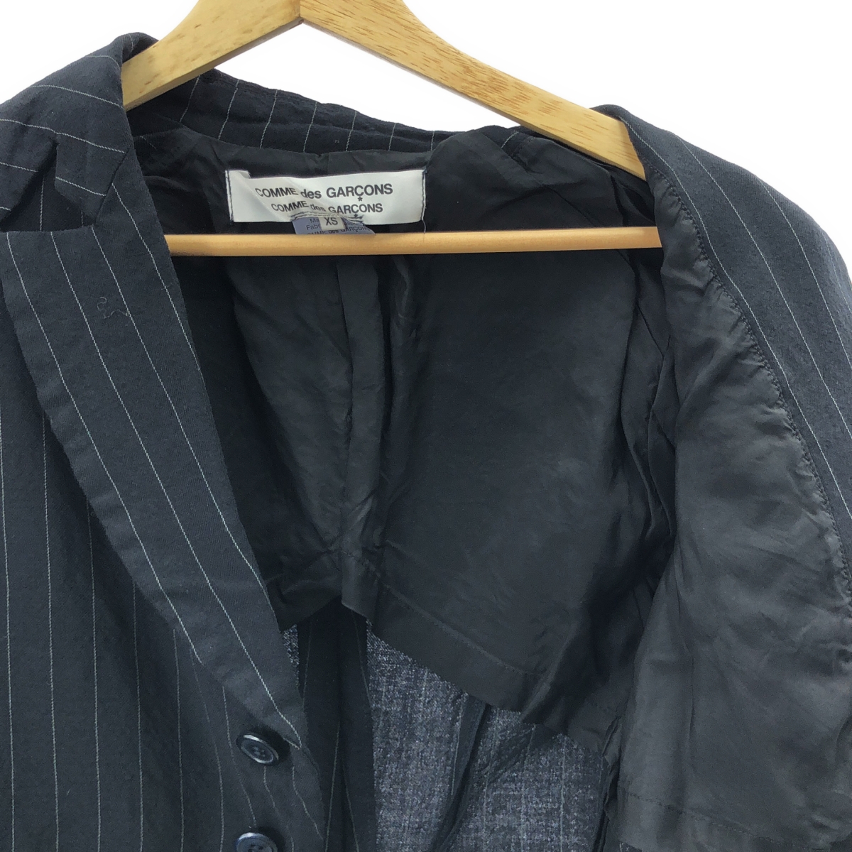 COMME des GARCONS COMME des GARCONS / コムコム ストライプ 燕尾 ウール テーラードジャケット