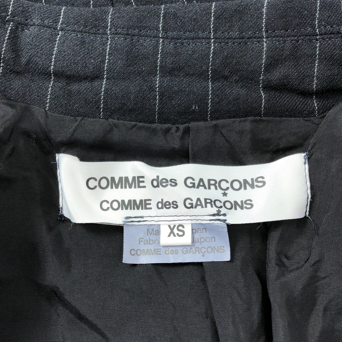COMME des GARCONS COMME des GARCONS / コムコム ストライプ 燕尾 ウール テーラードジャケット