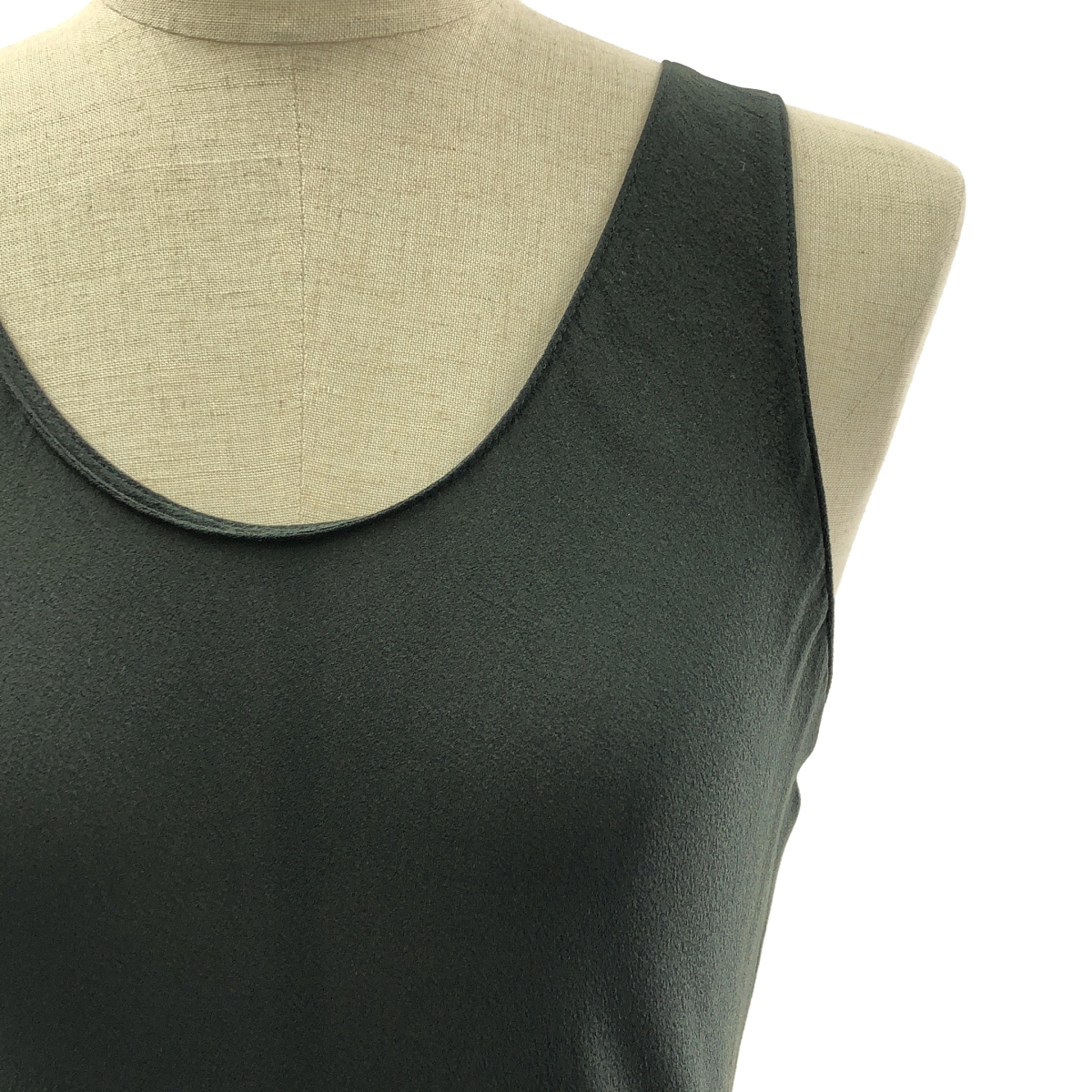 Y's / ワイズヨウジヤマモト 異素材切替 ドレープ  ノースリーブワンピース