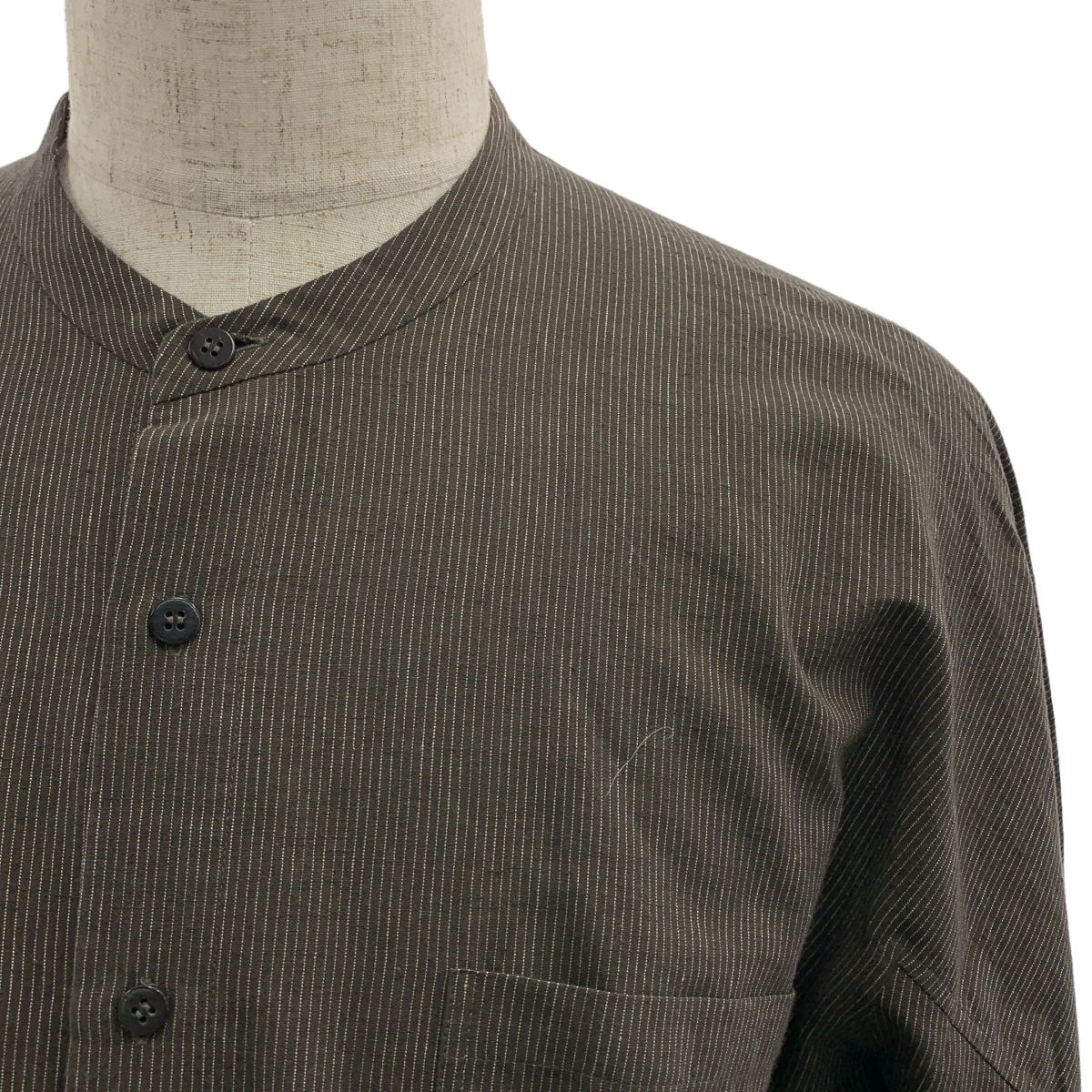 Babaghuri Jurgen Lehl / ババグーリヨーガンレール ストライプ オーバーシルエット バンドカラー シャツ