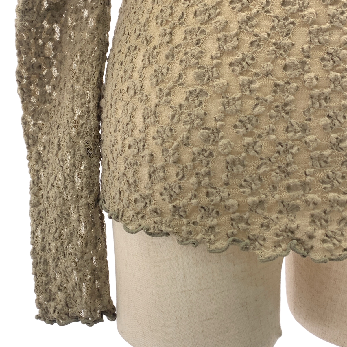 その他 フラワー レース ボリュームスリーブ トップス