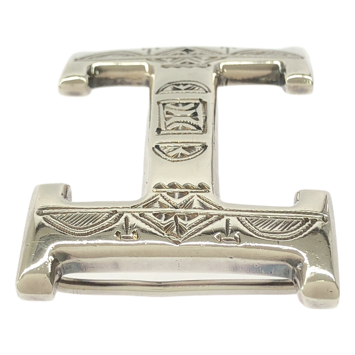 HERMES / エルメス H トゥアレグ シルバー925 ハンドエングレービング ベルトバックル