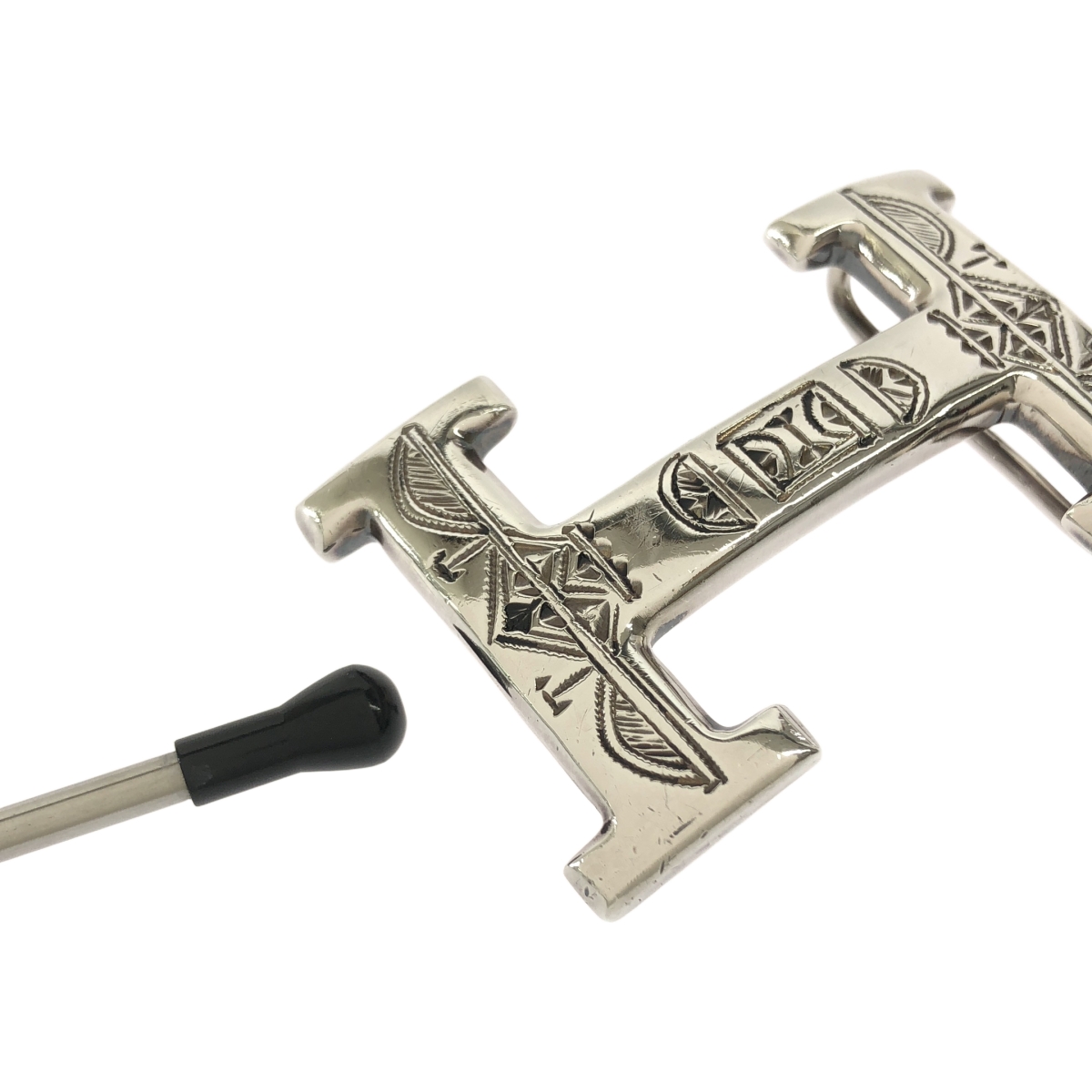 HERMES / エルメス H トゥアレグ シルバー925 ハンドエングレービング ベルトバックル