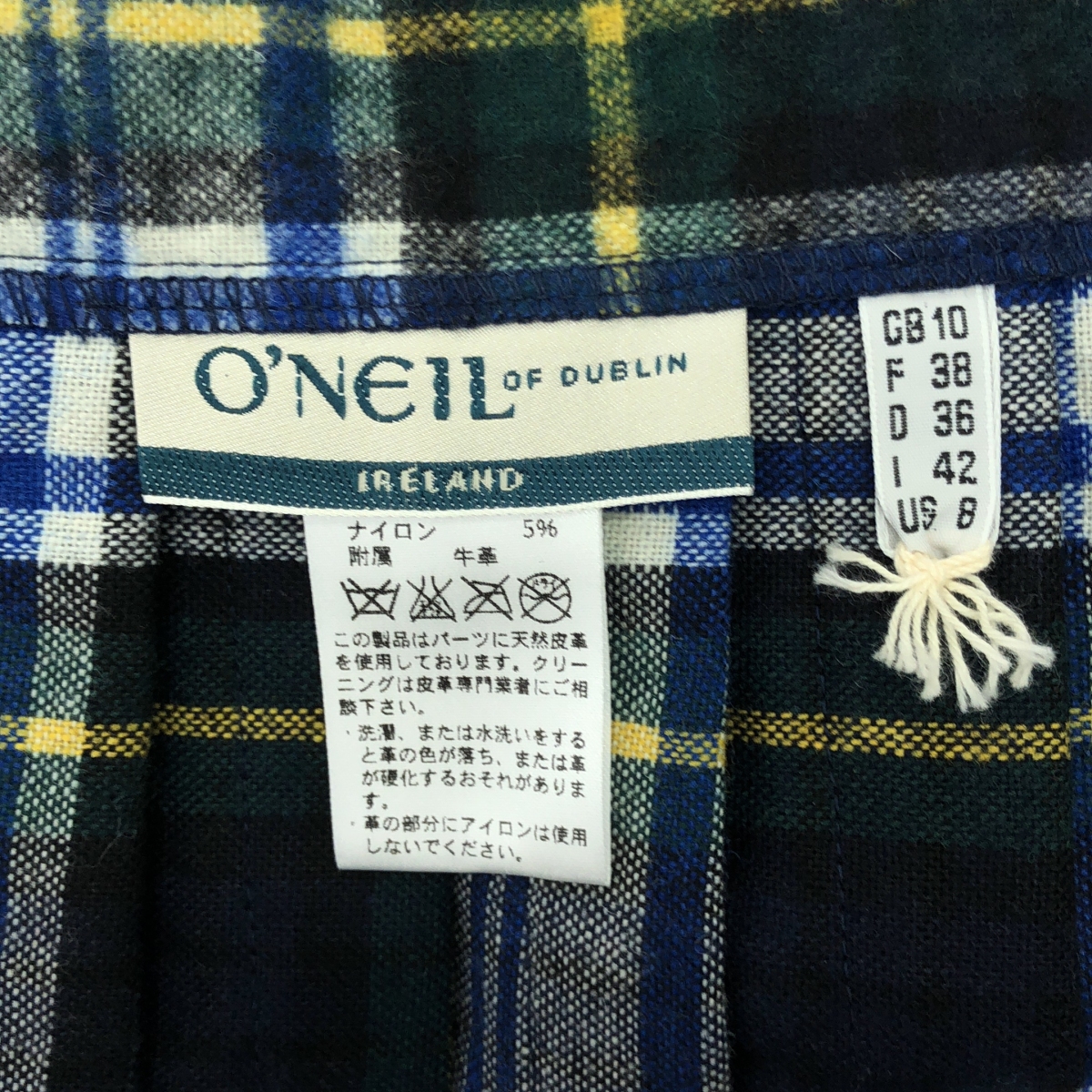 O'NEIL OF DUBLIN / オニールオブダブリン ウール チェック プリーツラップスカート