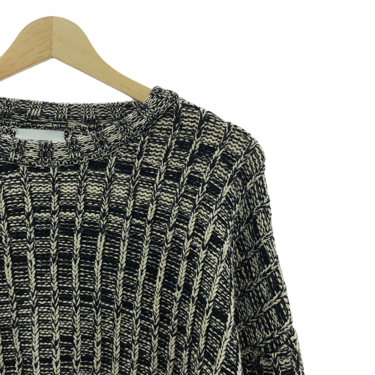 その他 コットン ダメージ加工 パッチ オーバー ニット