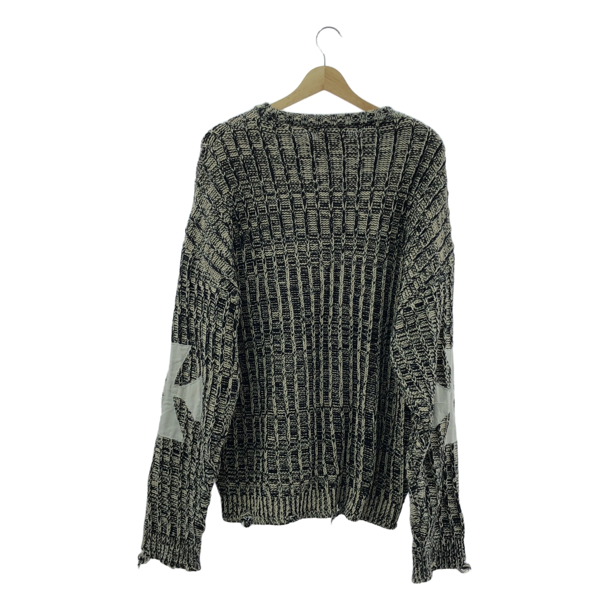 その他 コットン ダメージ加工 パッチ オーバー ニット