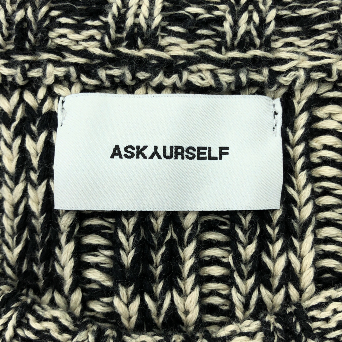 その他 コットン ダメージ加工 パッチ オーバー ニット