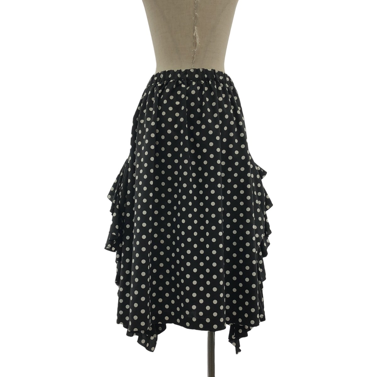 COMME des GARCONS COMME des GARCONS / コムコム ポリエステル ドット 変形 フリル装飾 ドローストリング ボリューム スカート