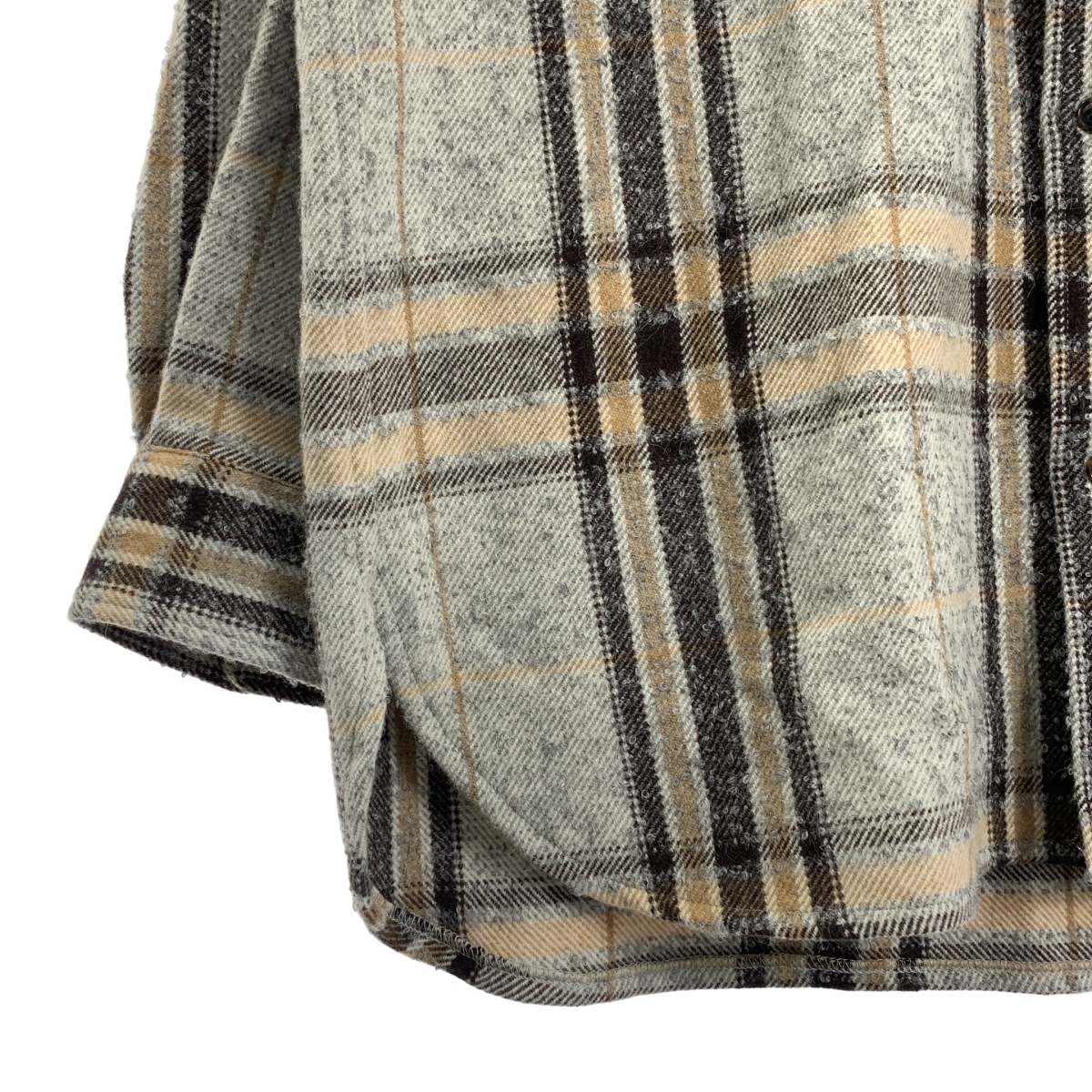 URU / ウル REGULAR COLLAR L/S SHIRTS ウール アルパカ チェック シャツ