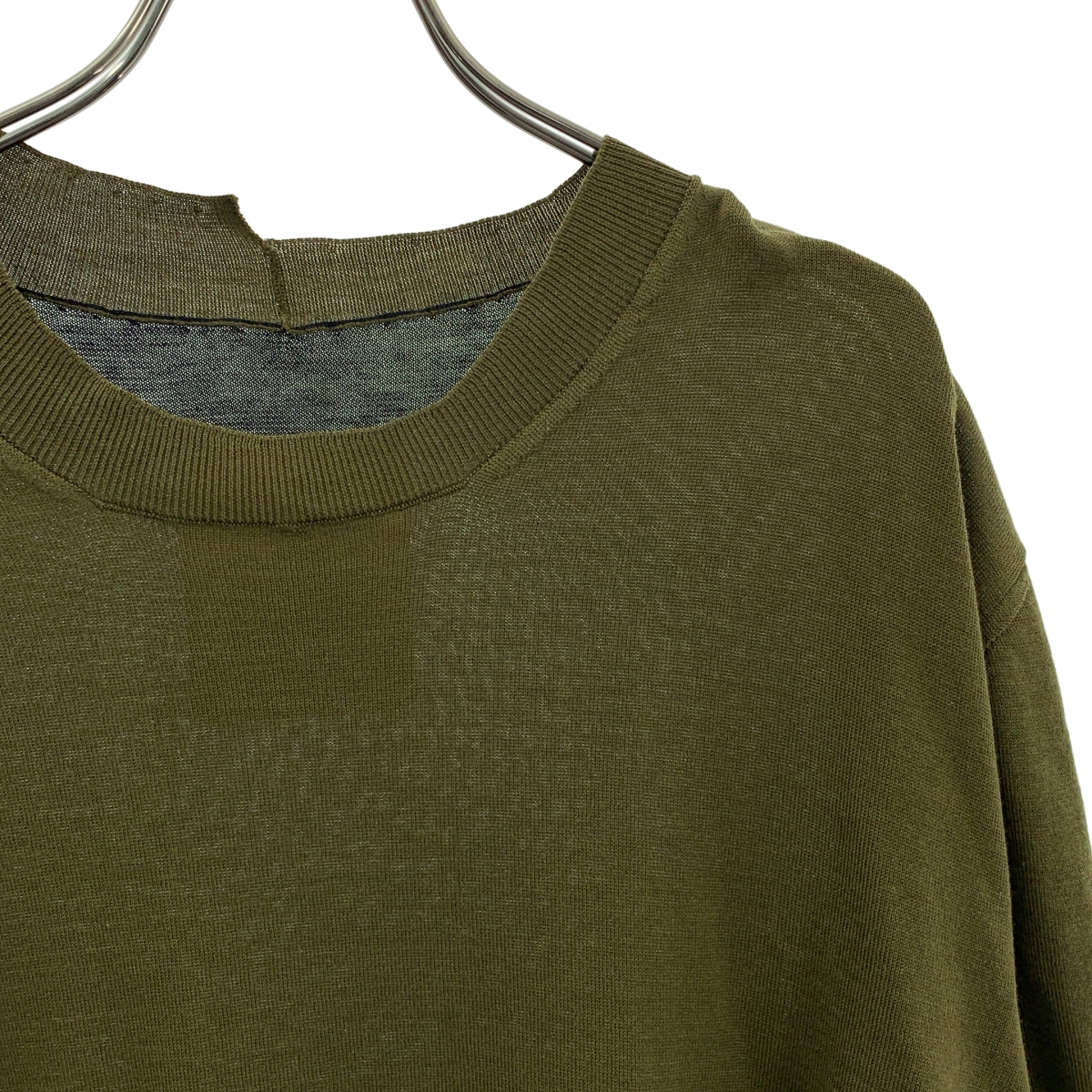 UMA WANG / ユマワン シルク コットン バイカラー ニット カットソー