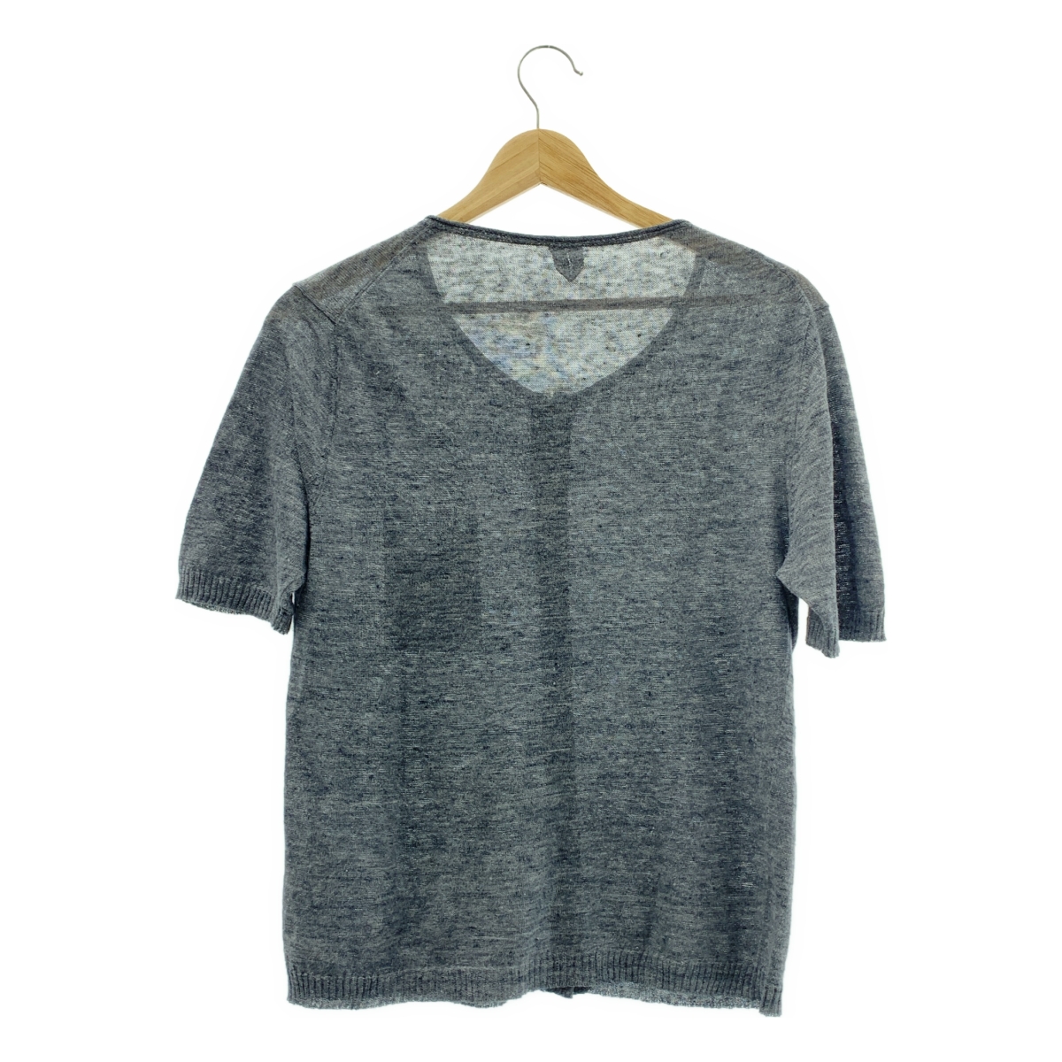 MARGARET HOWELL / マーガレットハウエル リネン クルーネック 半袖カーディガン