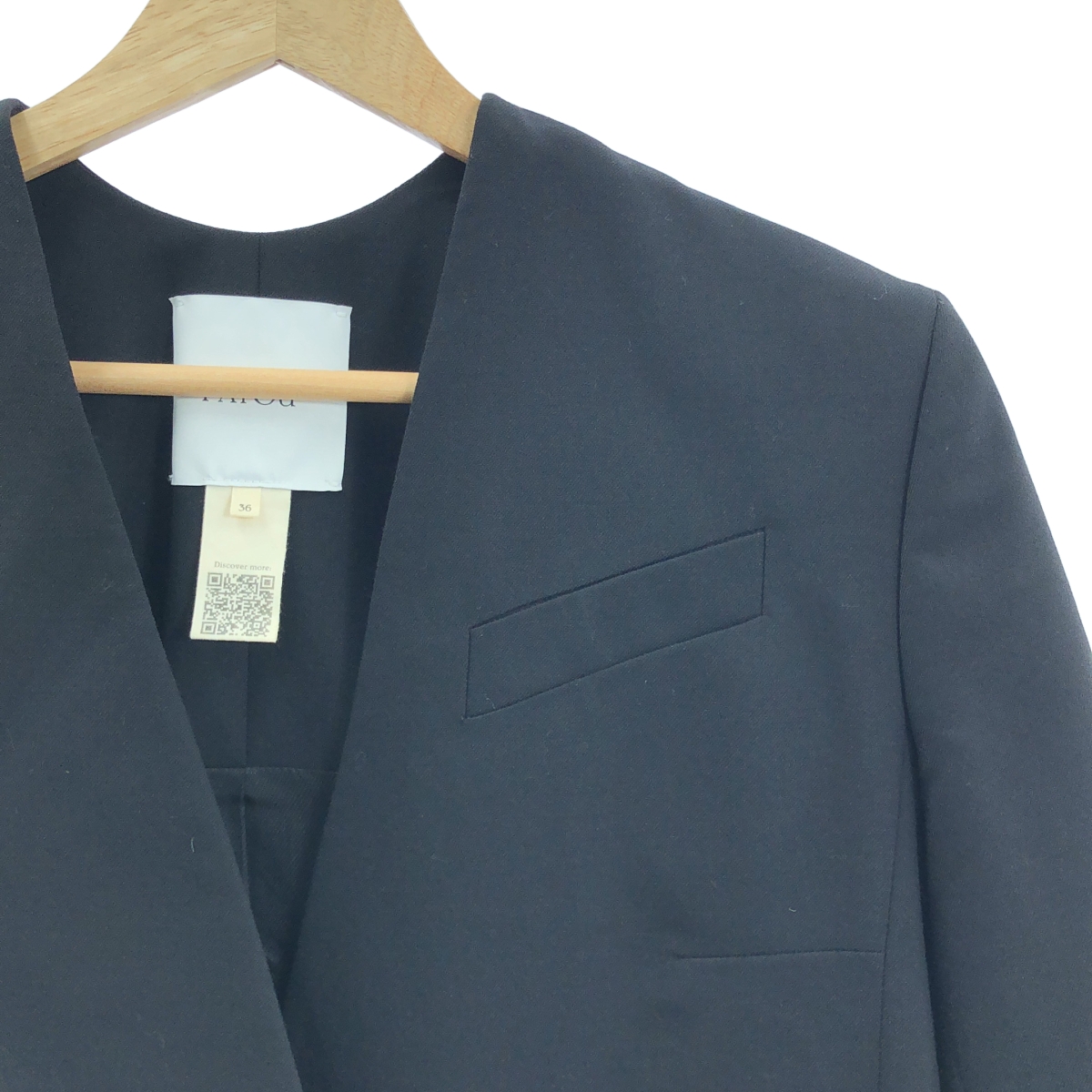 PATOU / パトゥ 金ボタン ノーカラー ダブルジャケット / 総裏地