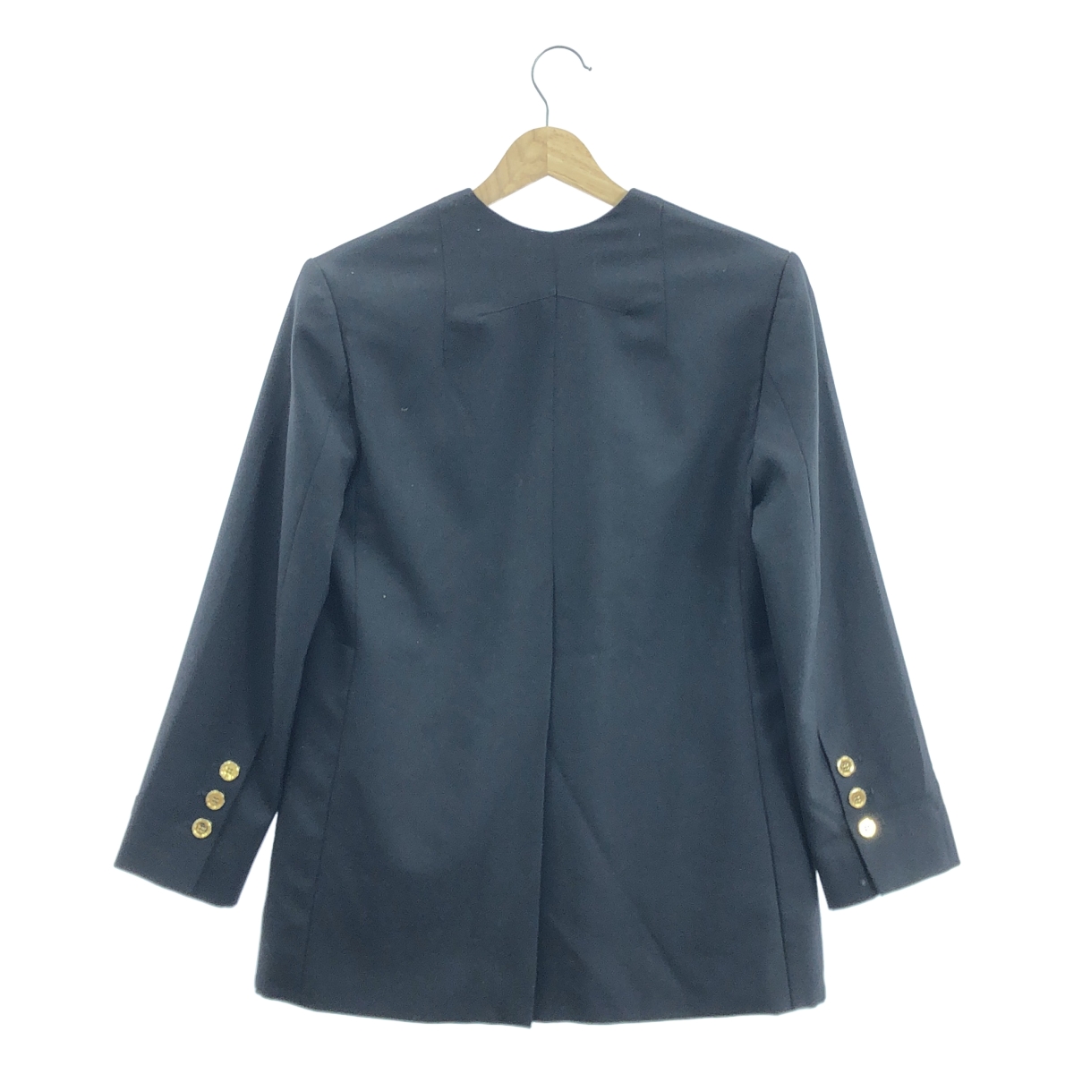 PATOU / パトゥ 金ボタン ノーカラー ダブルジャケット / 総裏地