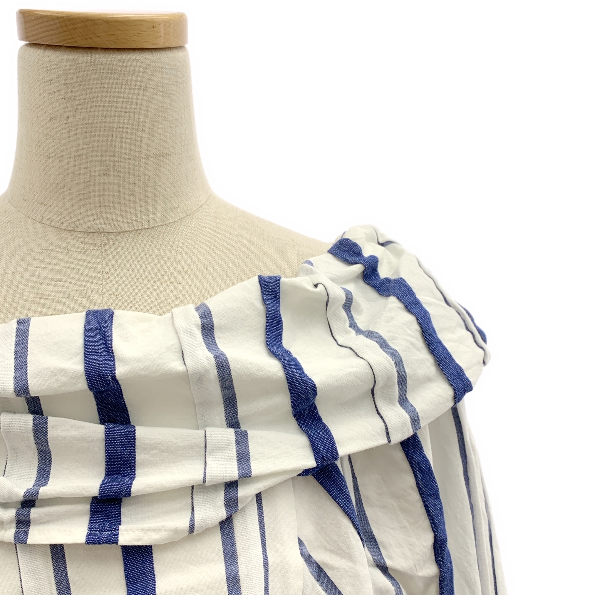 ENFOLD / エンフォルド ストライプ ボリューム ブラウス