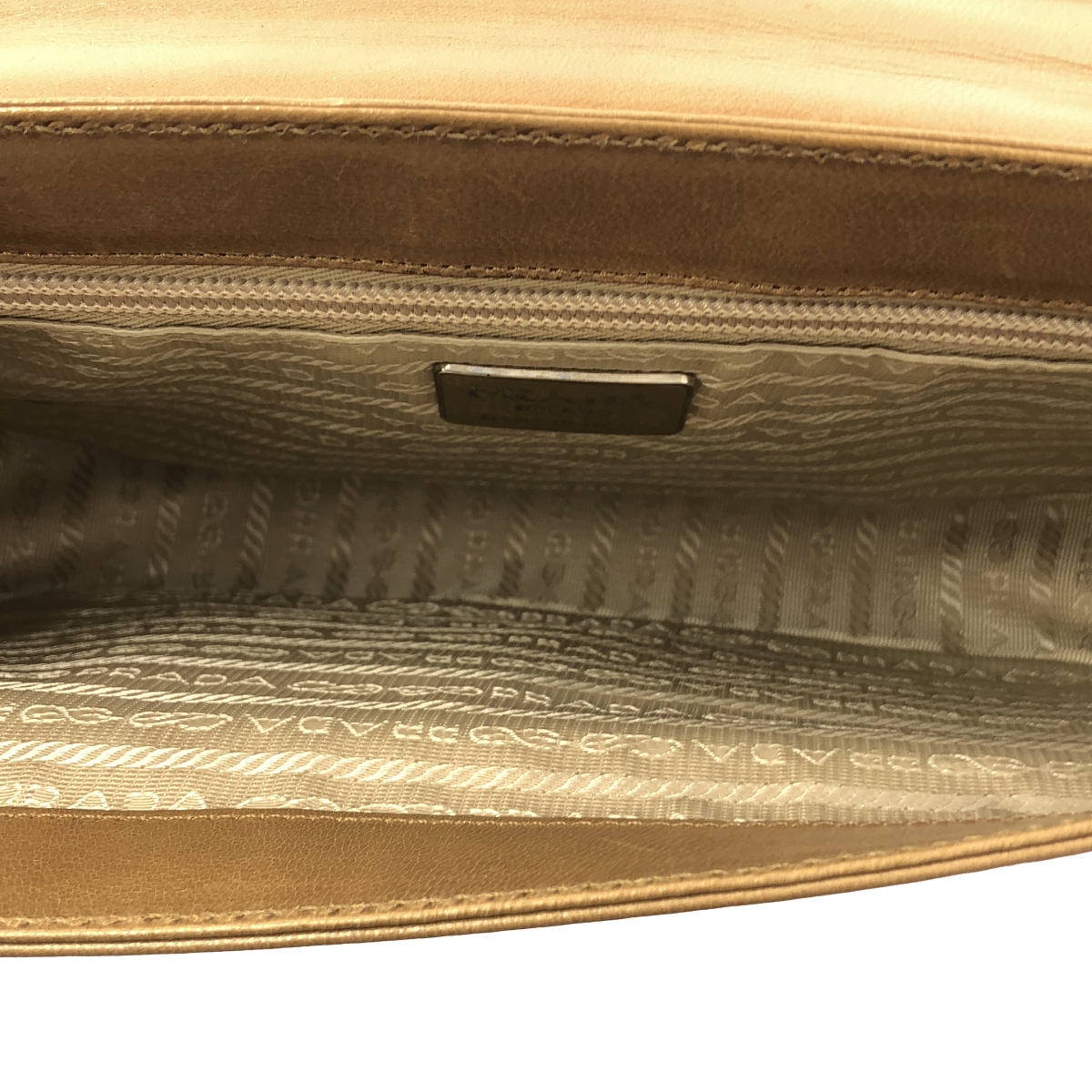 PRADA / プラダ MADRAS BACHEL / レザー ロゴ フラップハンドバッグ