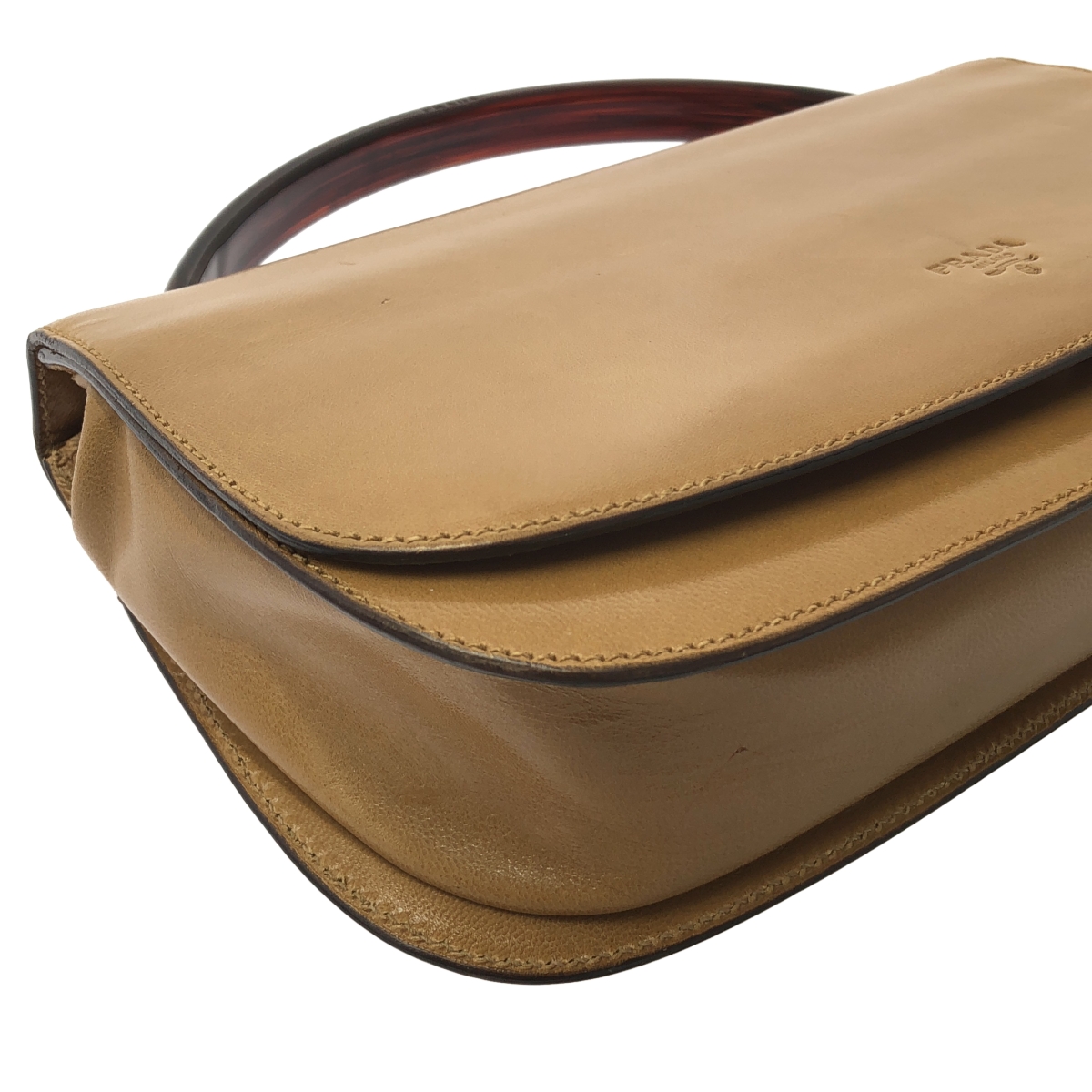 PRADA / プラダ MADRAS BACHEL / レザー ロゴ フラップハンドバッグ