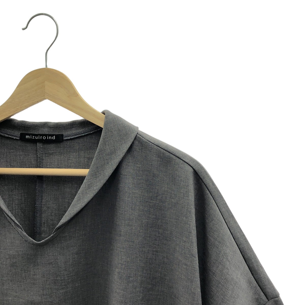 mizuiroind / ミズイロインド オーバーシルエット ポケット付き ショールカラー ロング ワンピース