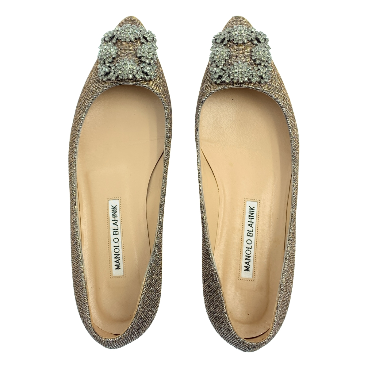 MANOLO BLAHNIK / マノロブラニク HANGISI ハンギシ ビジューバックル ラメ パンプス