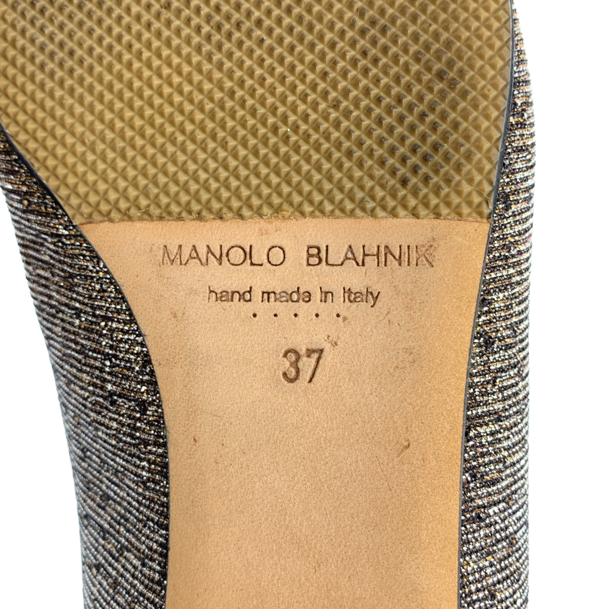 MANOLO BLAHNIK / マノロブラニク HANGISI ハンギシ ビジューバックル ラメ パンプス