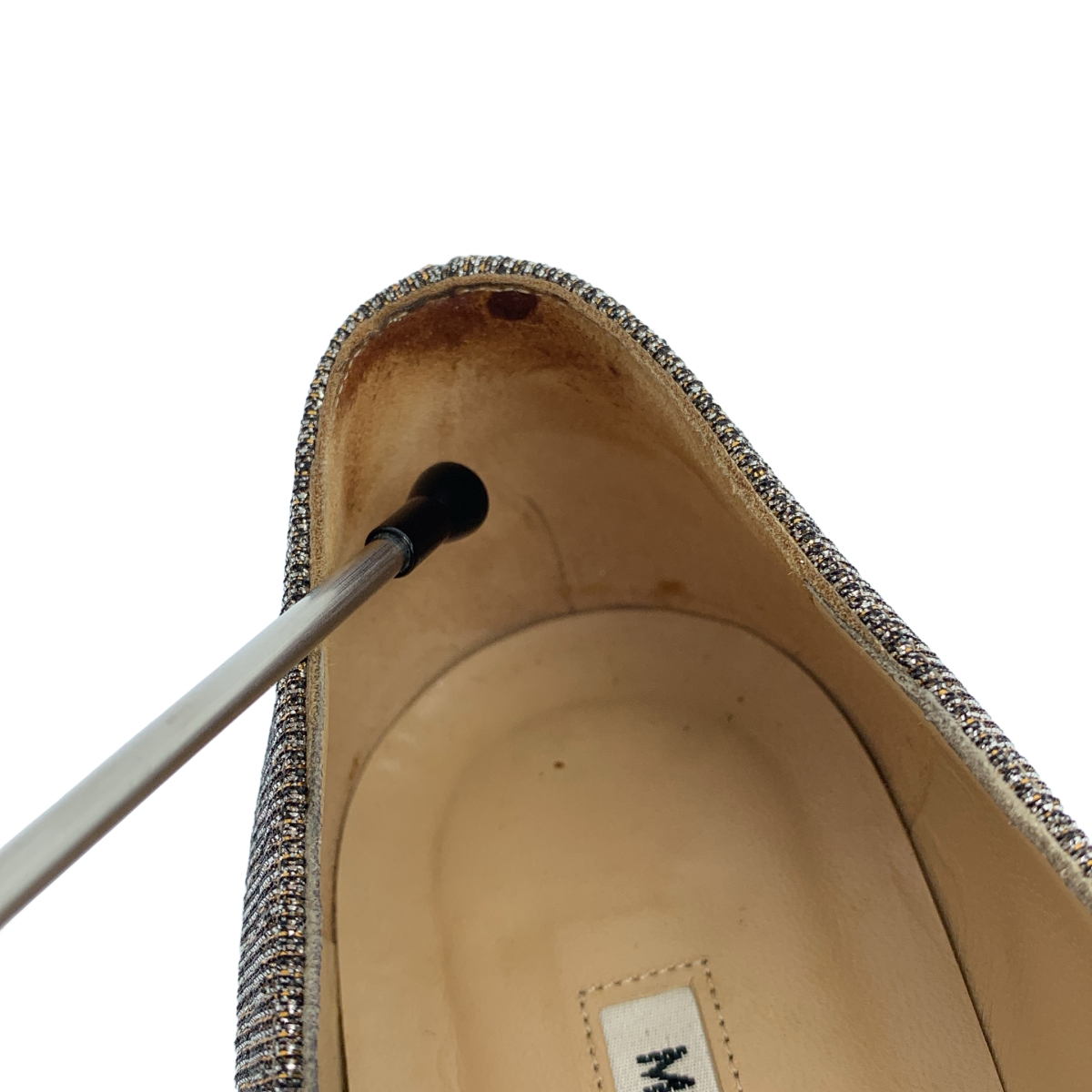 MANOLO BLAHNIK / マノロブラニク HANGISI ハンギシ ビジューバックル ラメ パンプス