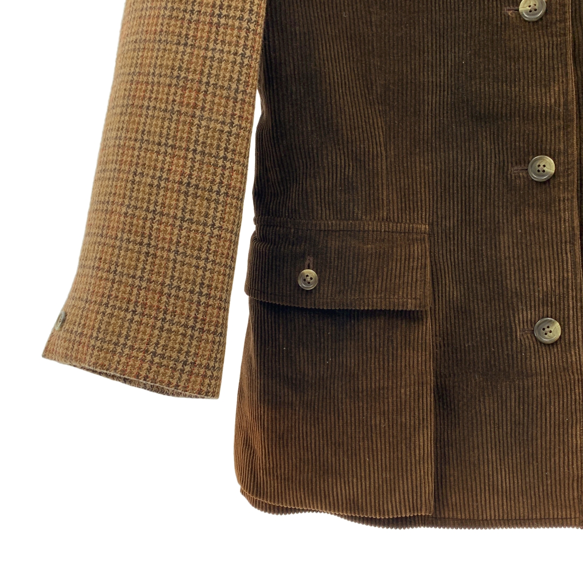 RALPH LAUREN / ラルフローレン コーデュロイ スエード 切替 千鳥格子 ハンティング ジャケット