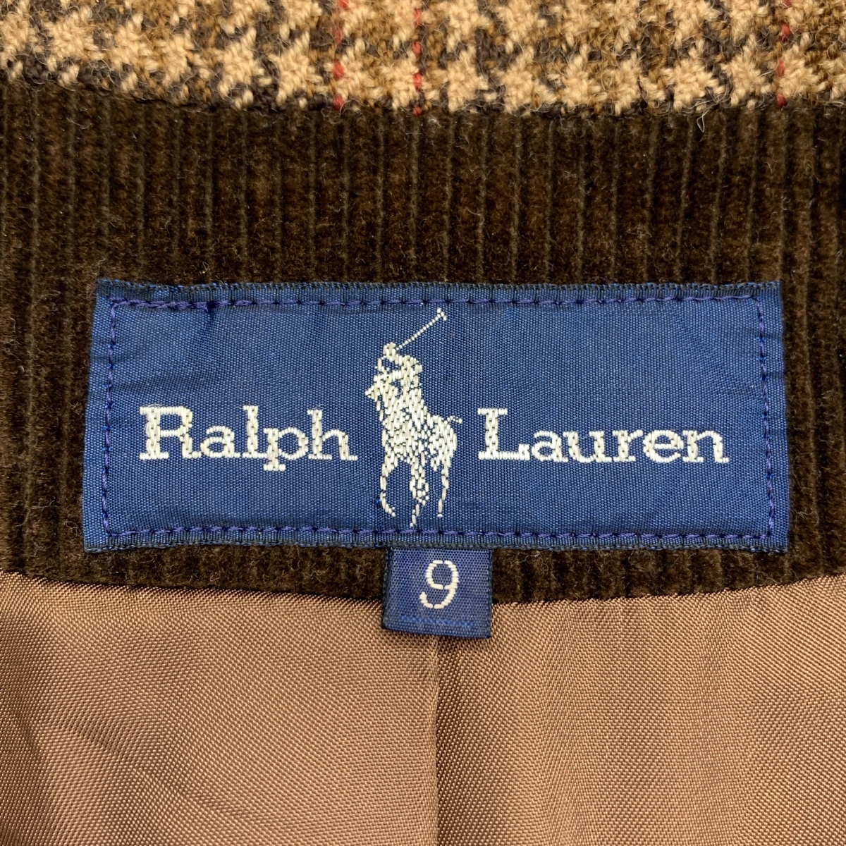 RALPH LAUREN / ラルフローレン コーデュロイ スエード 切替 千鳥格子 ハンティング ジャケット