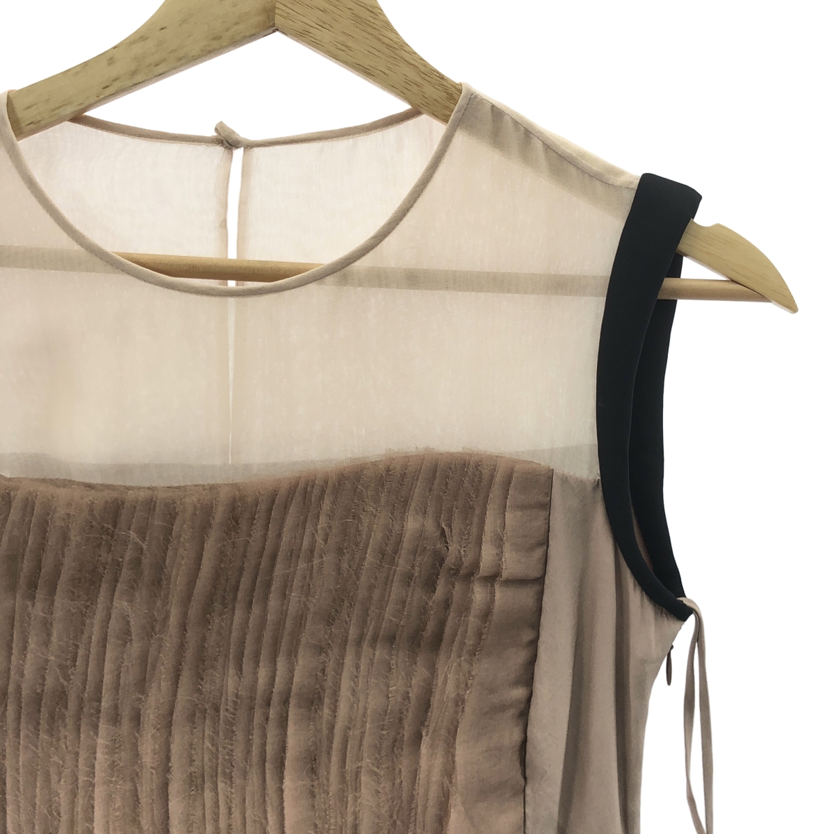 VALENTINO / ヴァレンティノ ノースリーブ プリーツデザイン シルクワンピース